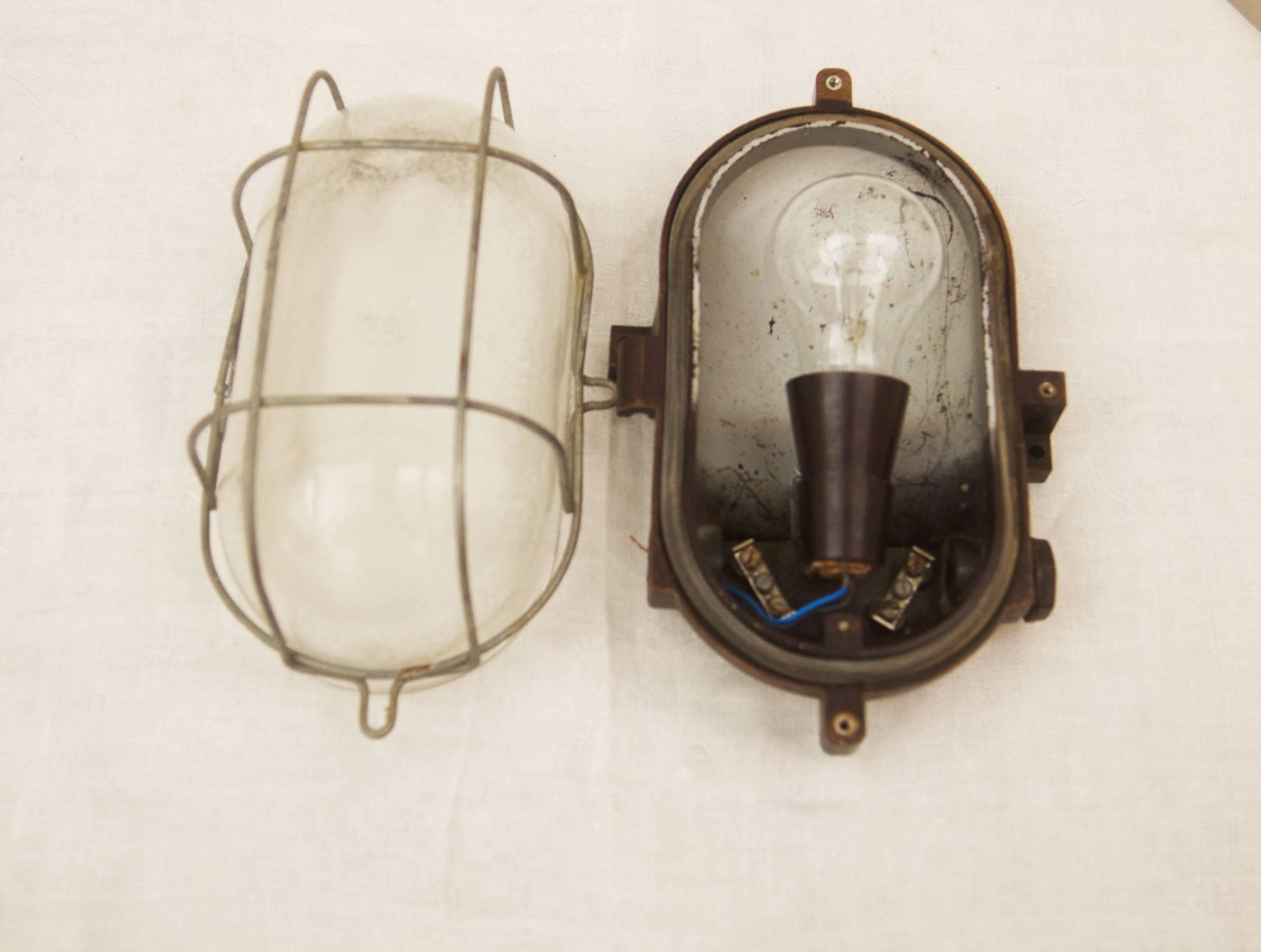 Bauhaus Bakelite Wall or Ceiling Industrial Lamp from 1940s For Sale