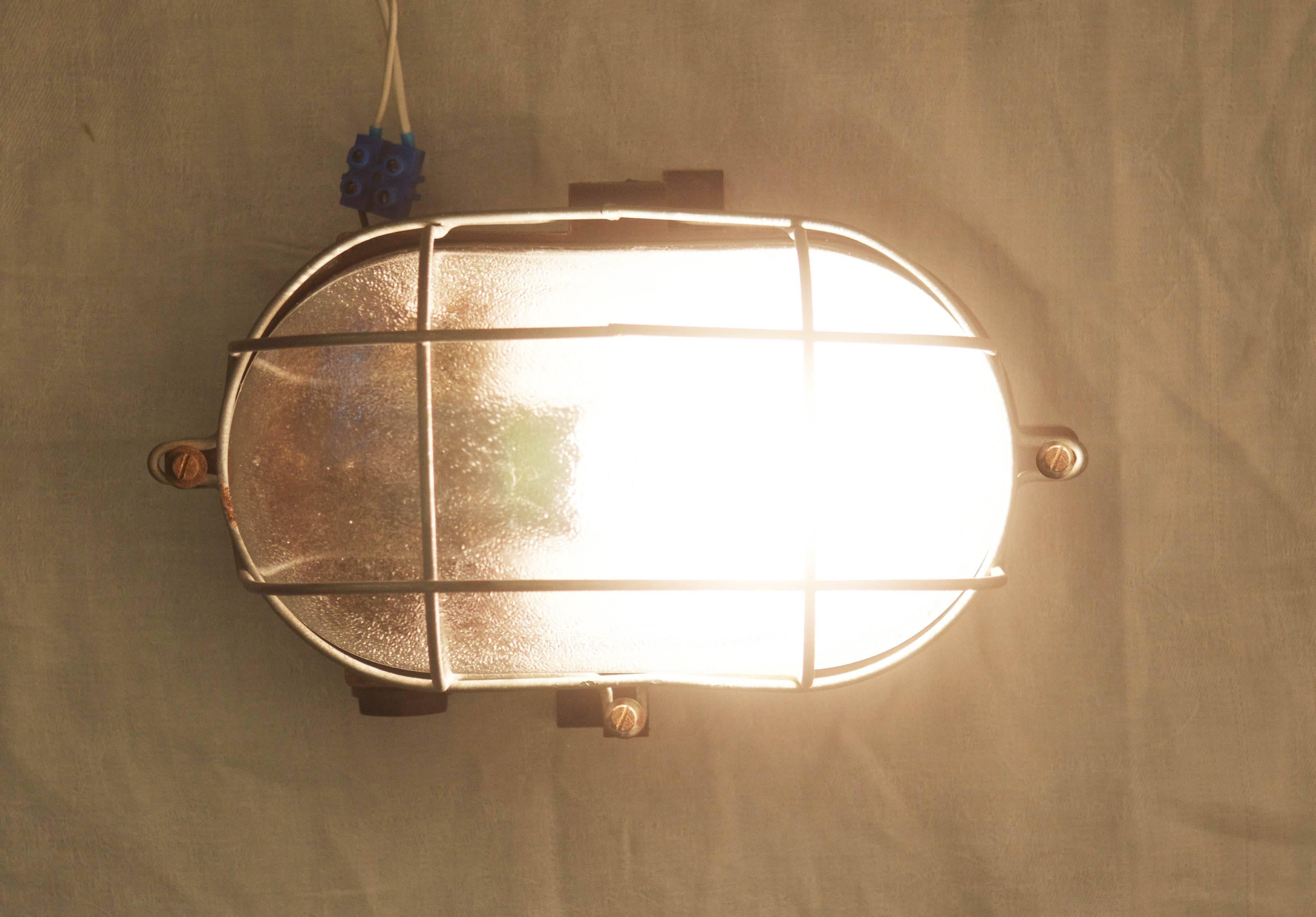 Mid-20th Century Bakelite Wall or Ceiling Industrial Lamp from 1940s For Sale