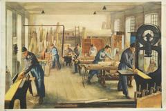 Austrian School, Teaching Chart, Poster "Carpentry"
