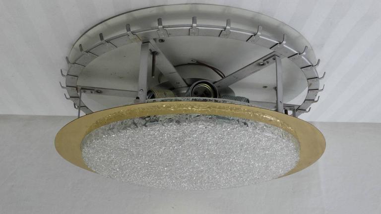 Mid-Century Glass Tube Flush Mount Chandelier by Doria Leuchten For Sale 2