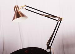Black Desk, Table Lamp By Luxo