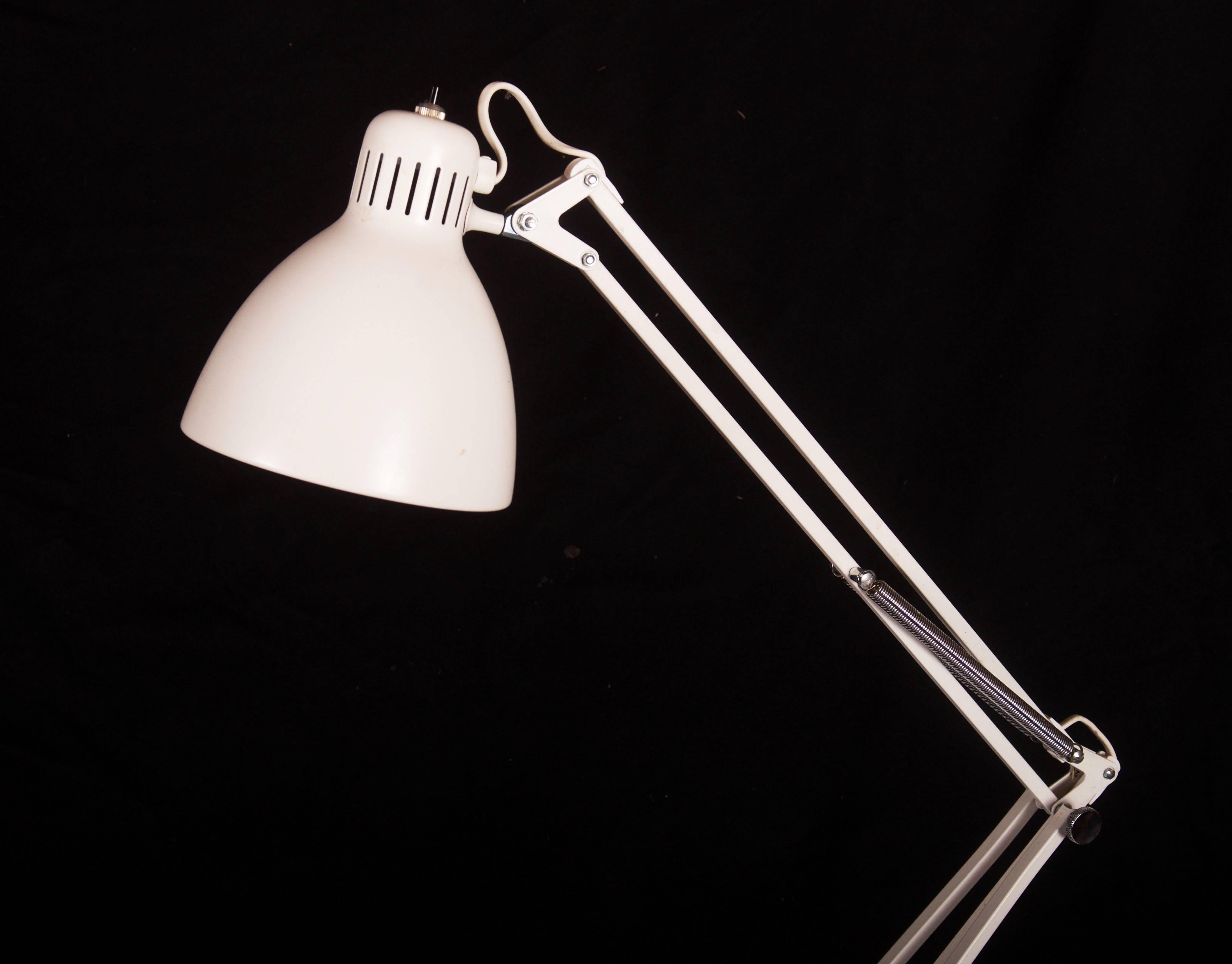 White Desk, Table Lamp By Luxo 1