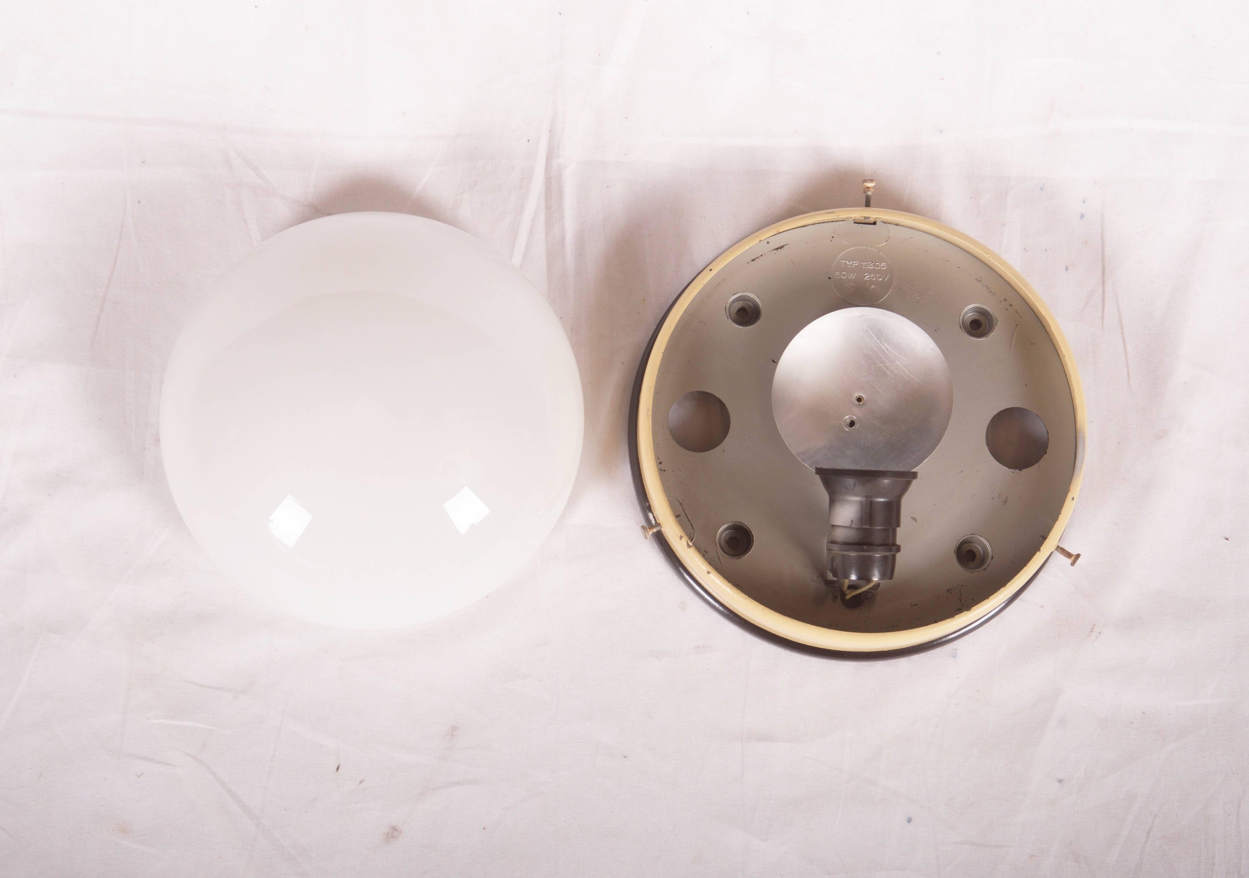 Czech Bauhaus Bakelite Wall or Ceiling Industrial Lamp from 1940s For Sale