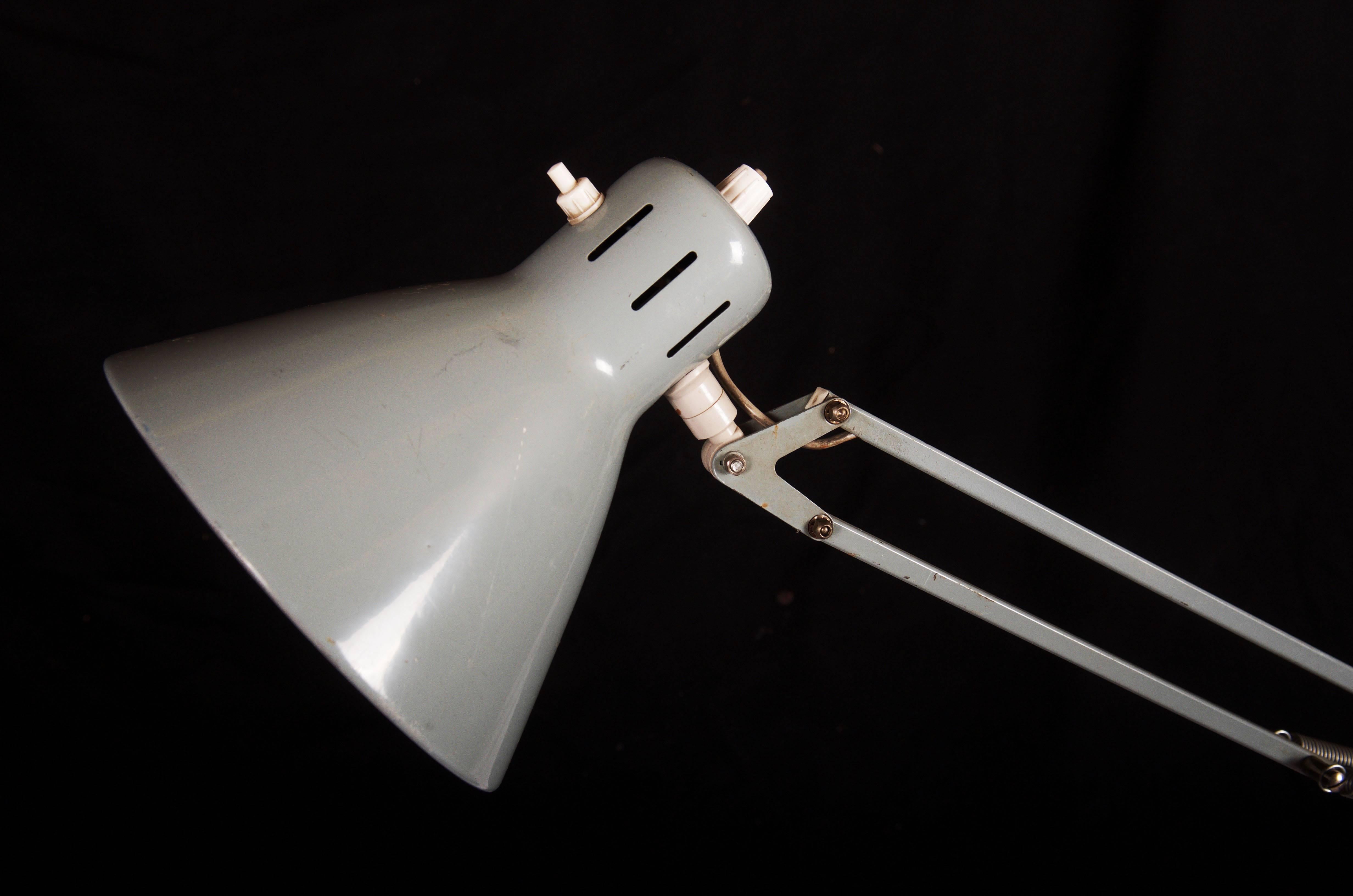 Grey Desk, Table Lamp by Luxo In Excellent Condition For Sale In Vienna, AT