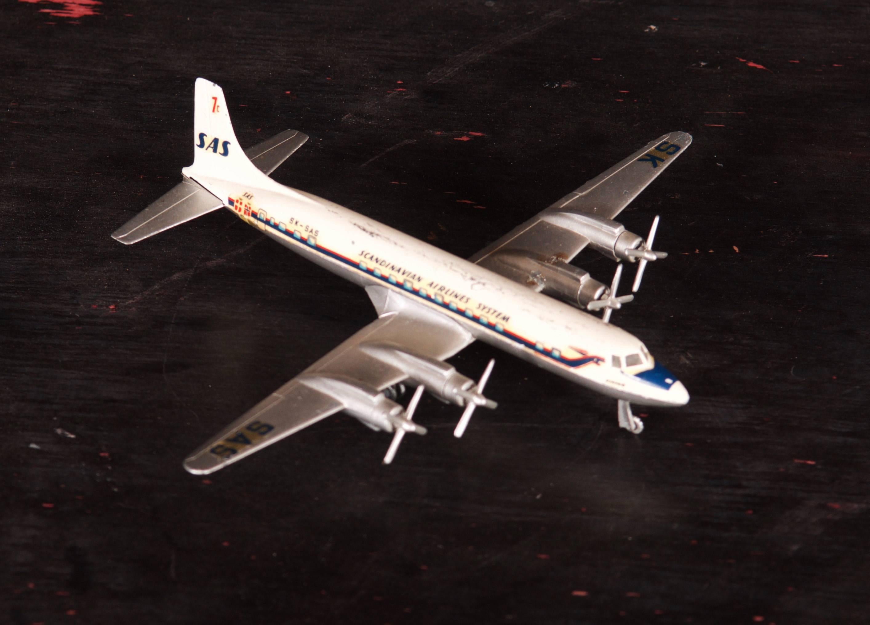 Danish Vintage Douglas DC 7 C Airplane Model