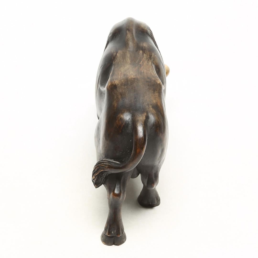 Art Déco Rara scultura in legno di Ox Art del 1932 in vendita