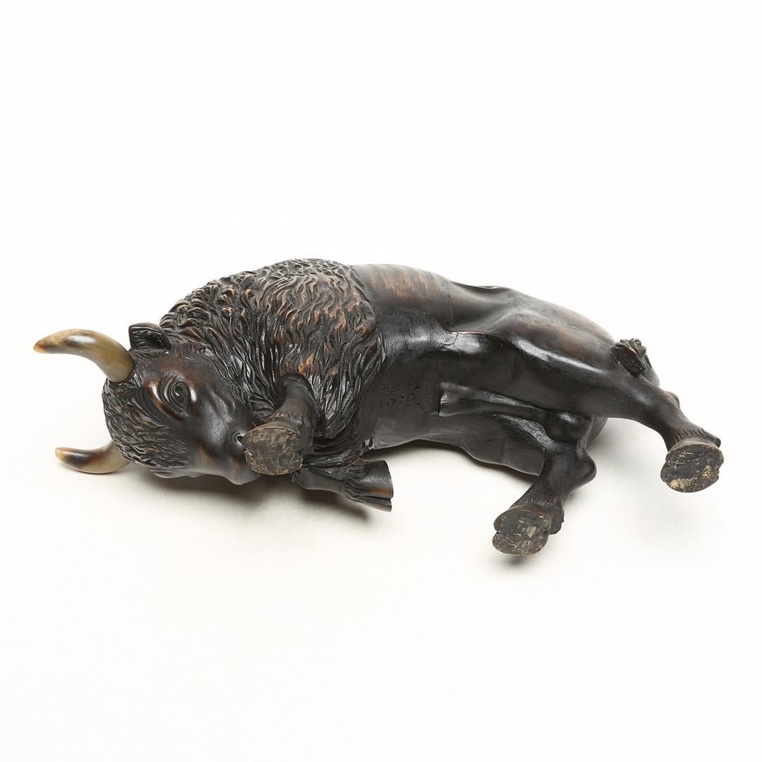 Rara scultura in legno di Ox Art del 1932 in vendita 1