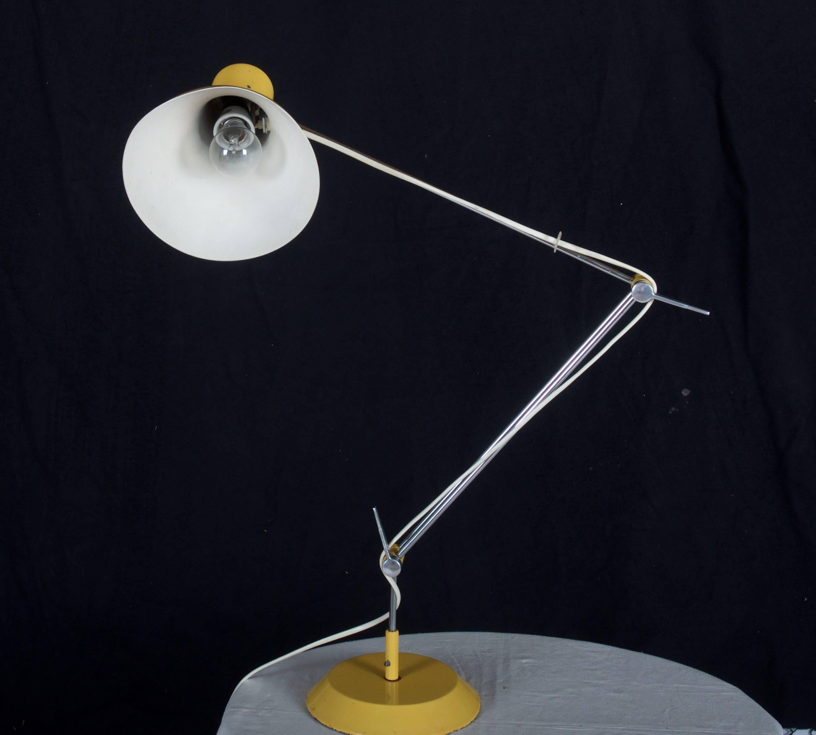Lacquered Mid-Century Yellow Table Lamp by Josef Hurka For Sale