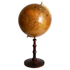 Antique Physical Earth Globe by Prof. Dr. Krauses Produced by Paul Raeth