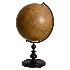 Antique Physical Earth Globe Produced by Paul Raeth