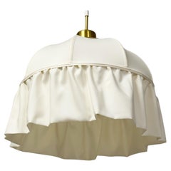 A Rare Josef Frank Cream Silk Pendant Lamp Model 2562 From 1950s