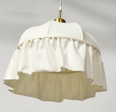 A Rare Josef Frank Cream Silk Pendant Lamp Model 2562 From 1950s