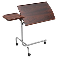 Danish Modern HMN Hardwood And Chrome Adjustable Reading Tray Table Stand