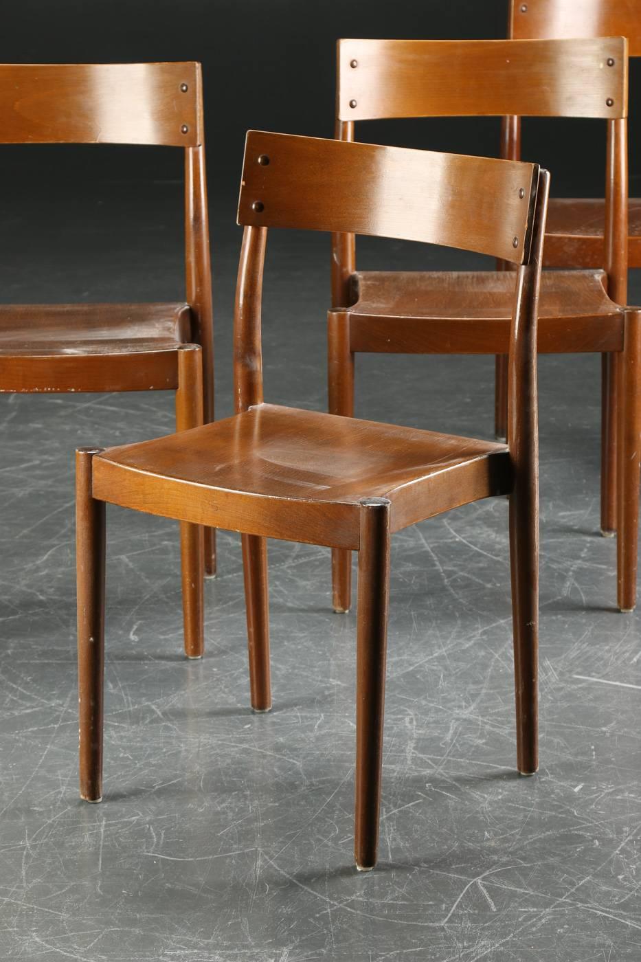 Beech Peter Hvidt & Orla Mølgaard-Nielsen Dining Stackable Chairs Model Portex For Sale