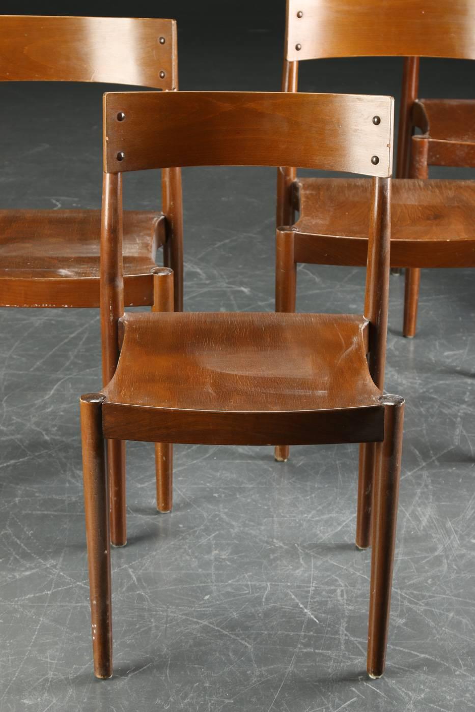 Chaises empilables de salle à manger modèle Portex de Peter Hvidt & Orla Mlgaard-Nielsen en vente 2