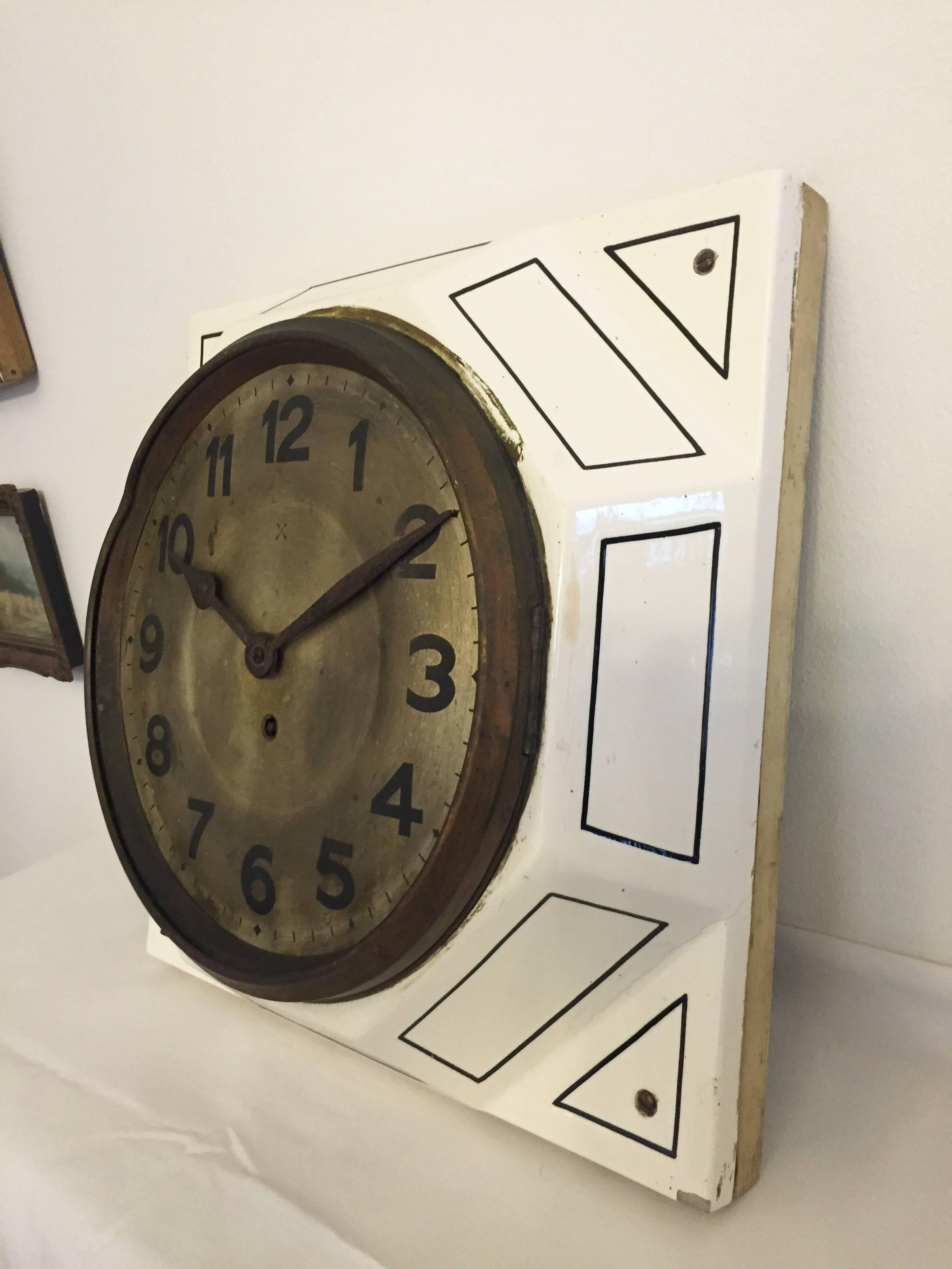 Early 20th Century Large Art Deco Wall Clock