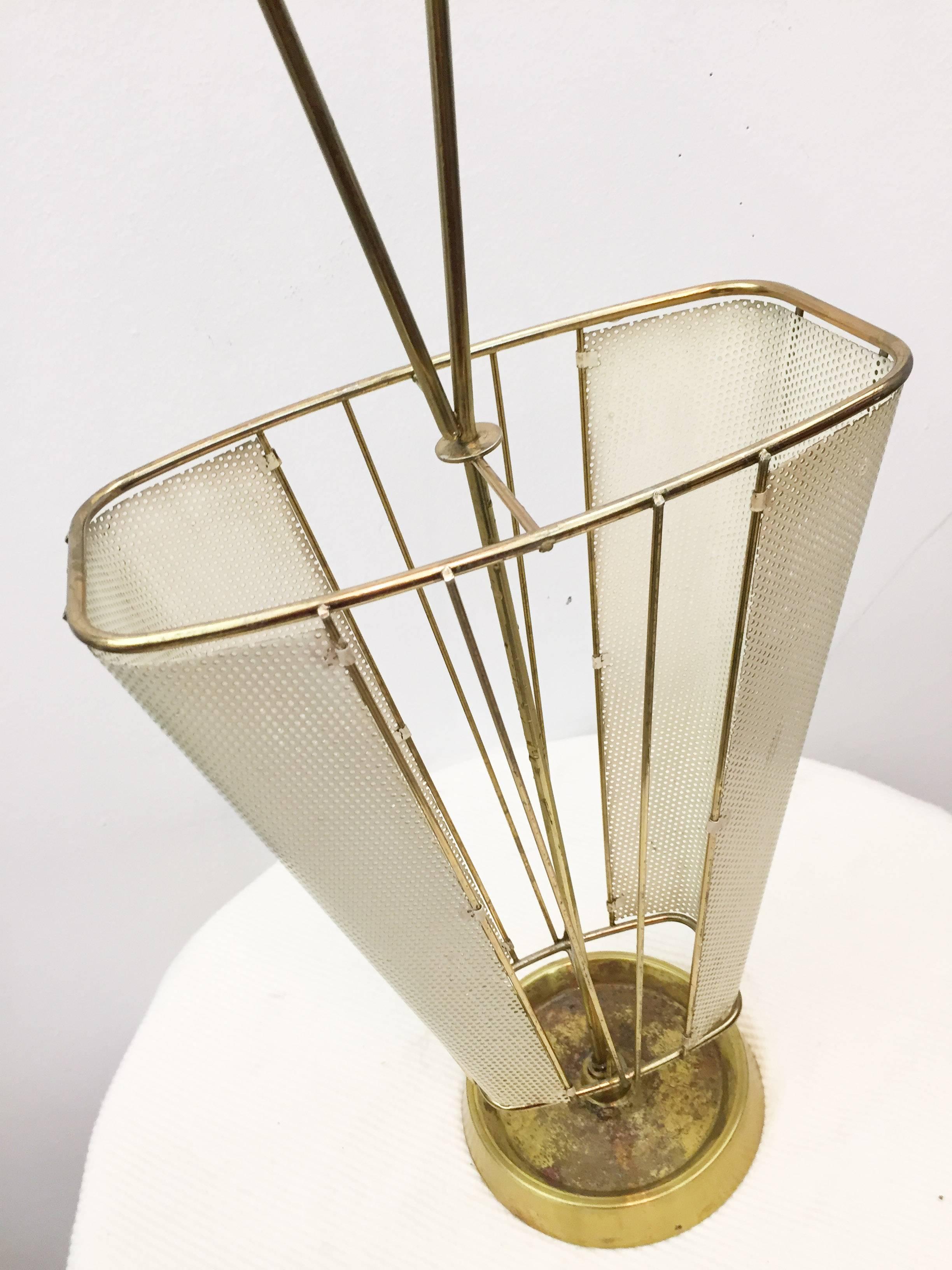Mid-Century Brass Italian Umbrella Stand For Sale 2
