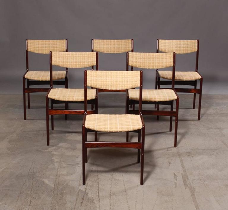 Set of Six MidCentury Danish Rosewood Dining Chairs For Sale at 1stdibs