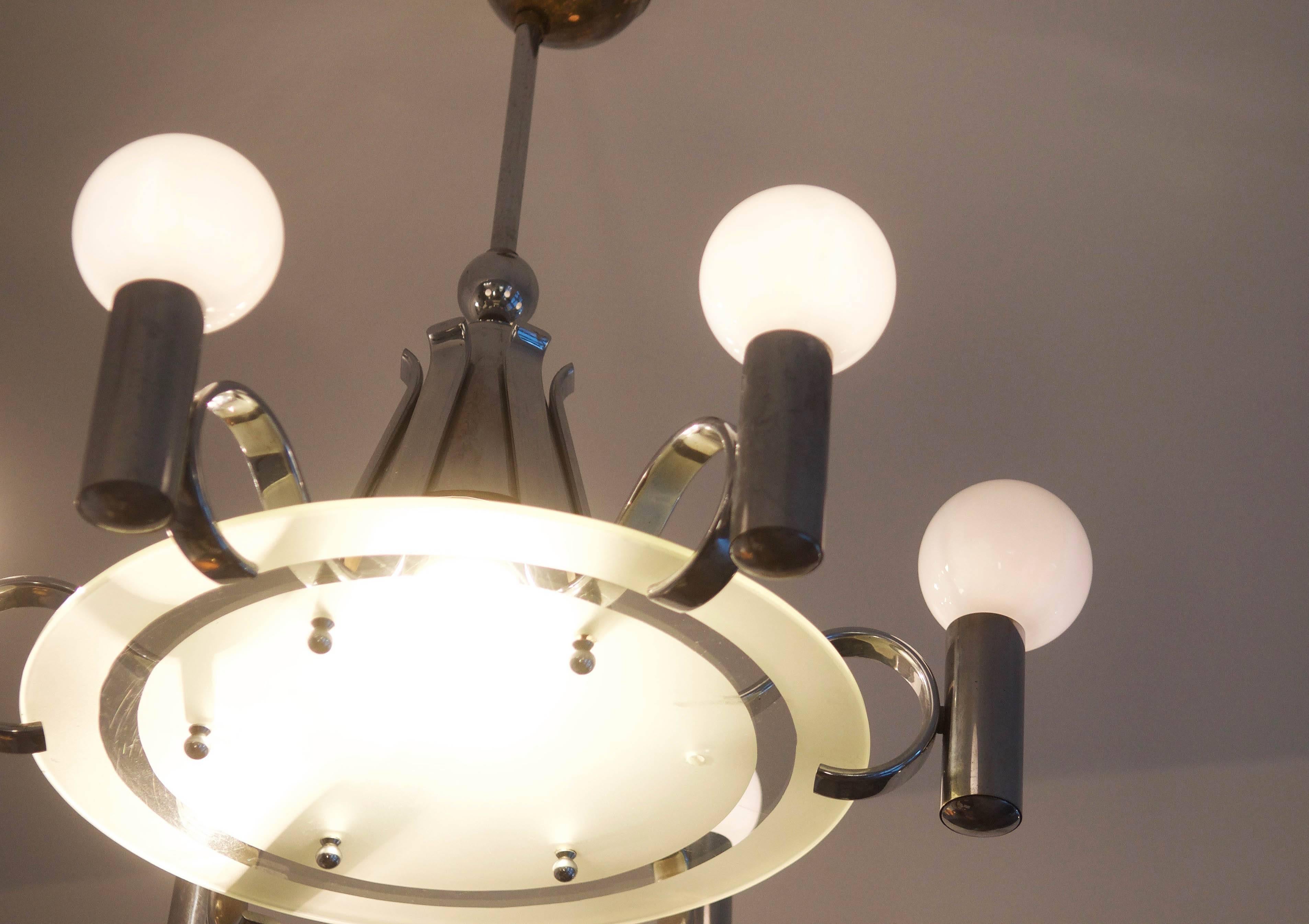 Czech Bauhaus Chandelier from the 1930s For Sale