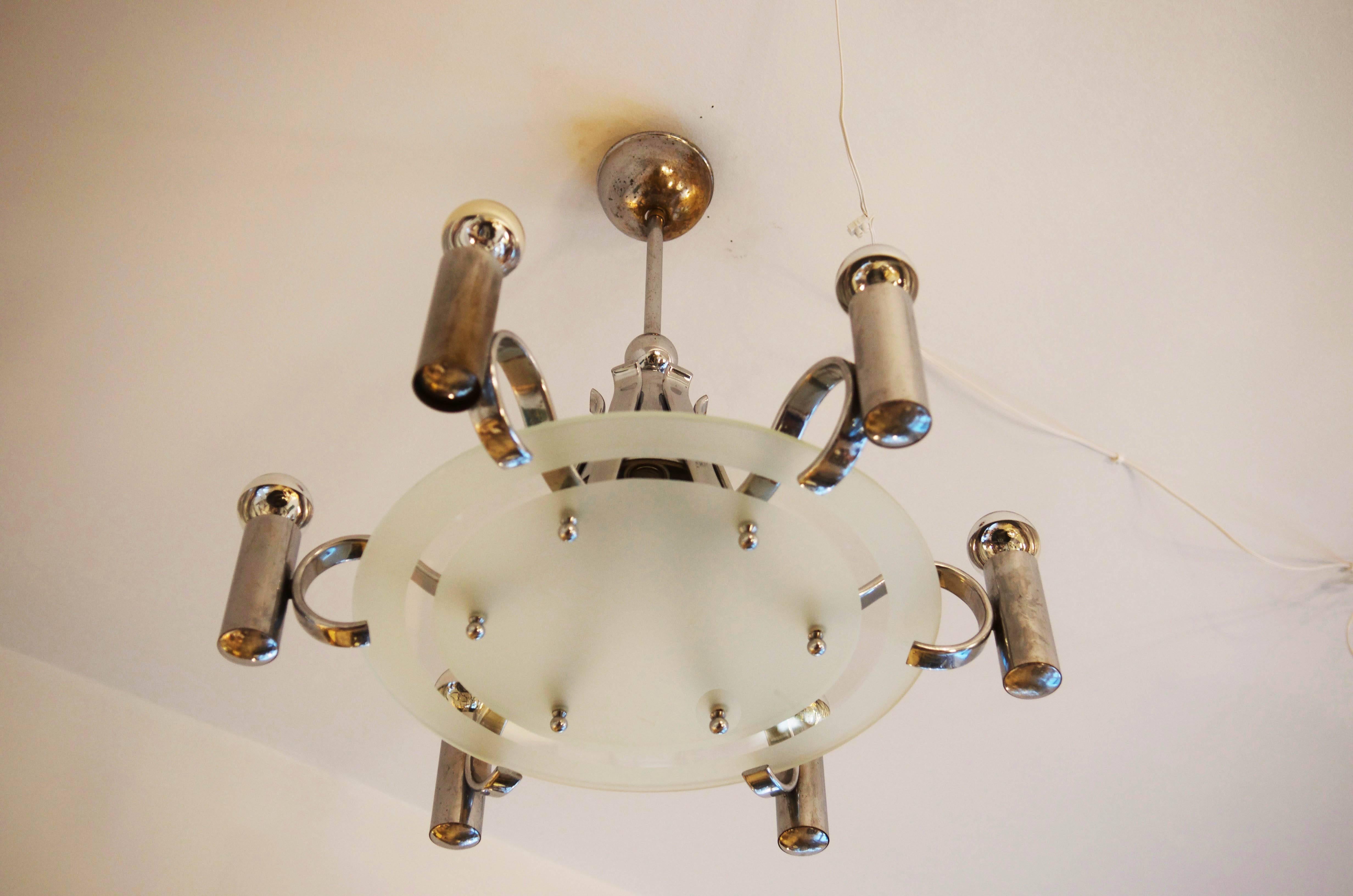 Bauhaus Chandelier from the 1930s In Excellent Condition For Sale In Vienna, AT