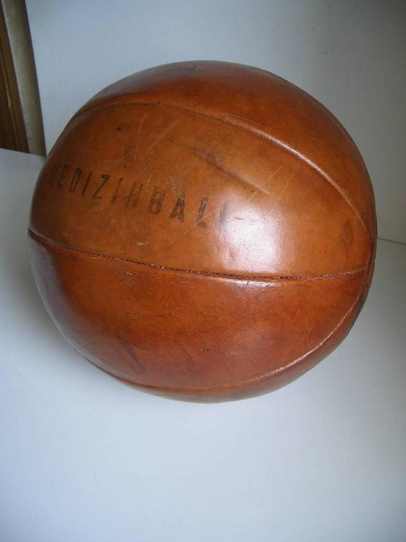Vintage Leather Medicine Ball For Sale 3