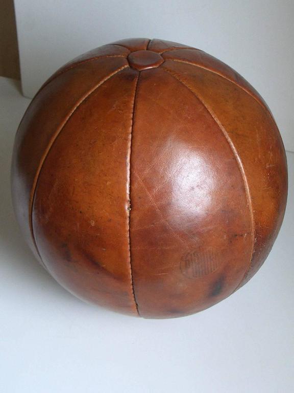 Vintage Leather Medicine Ball For Sale 4