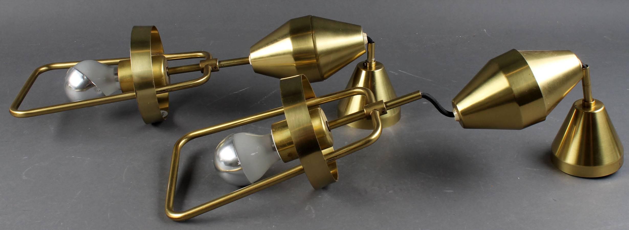 Mid-Century Adjustable Danish Brass Pendant by Lyfa 1