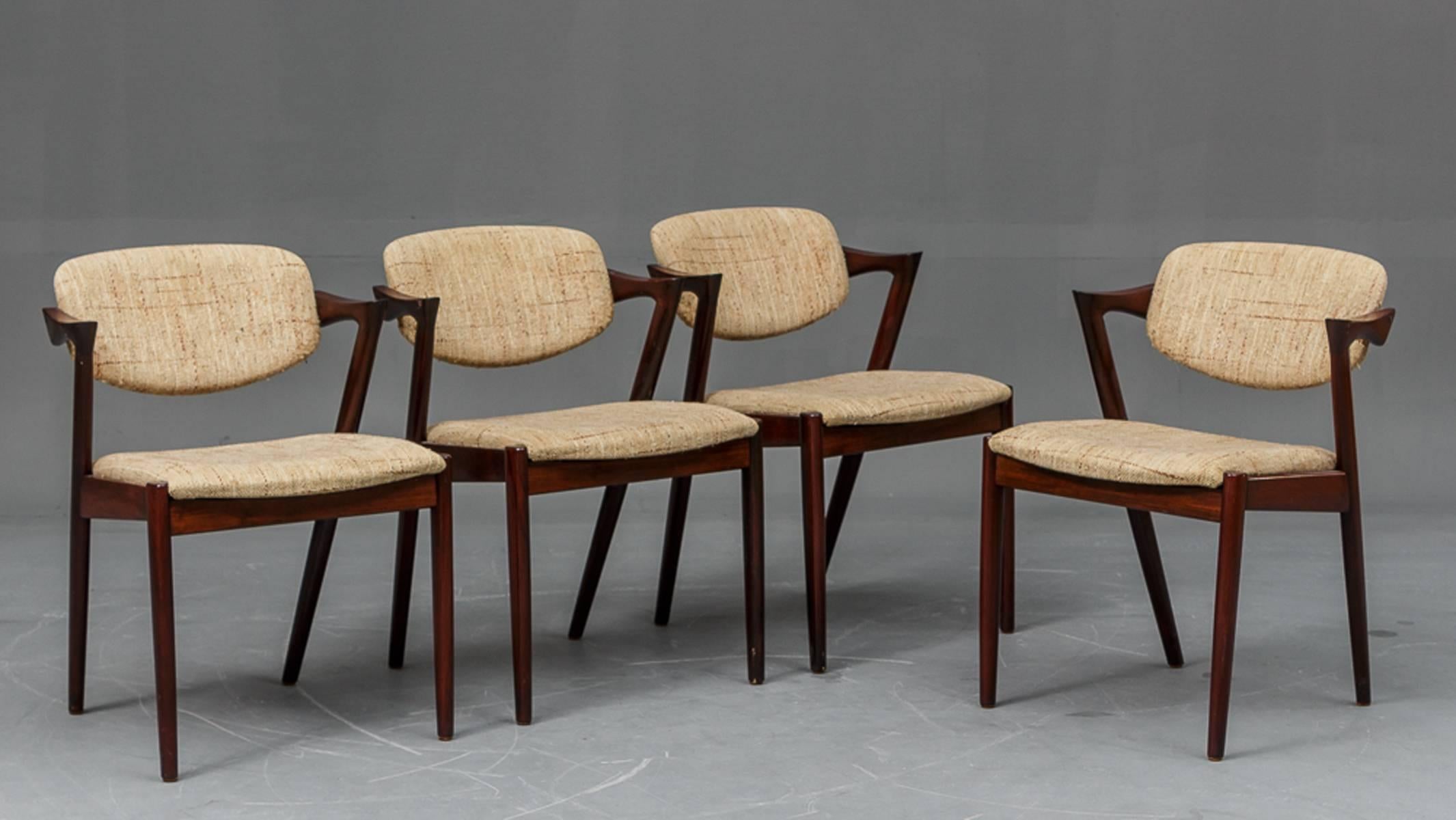 Chairs by Kai Kristiansen Model 42 (Skandinavische Moderne)