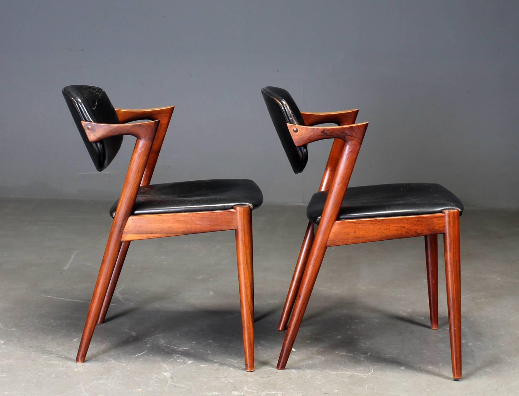 Chairs by Kai Kristiansen Model 42 (Mitte des 20. Jahrhunderts)
