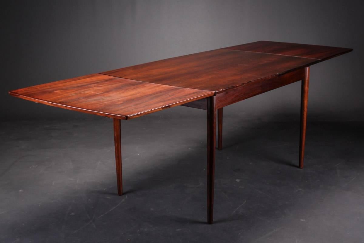 Scandinavian Modern Danish Hardwood Dining Table For Sale
