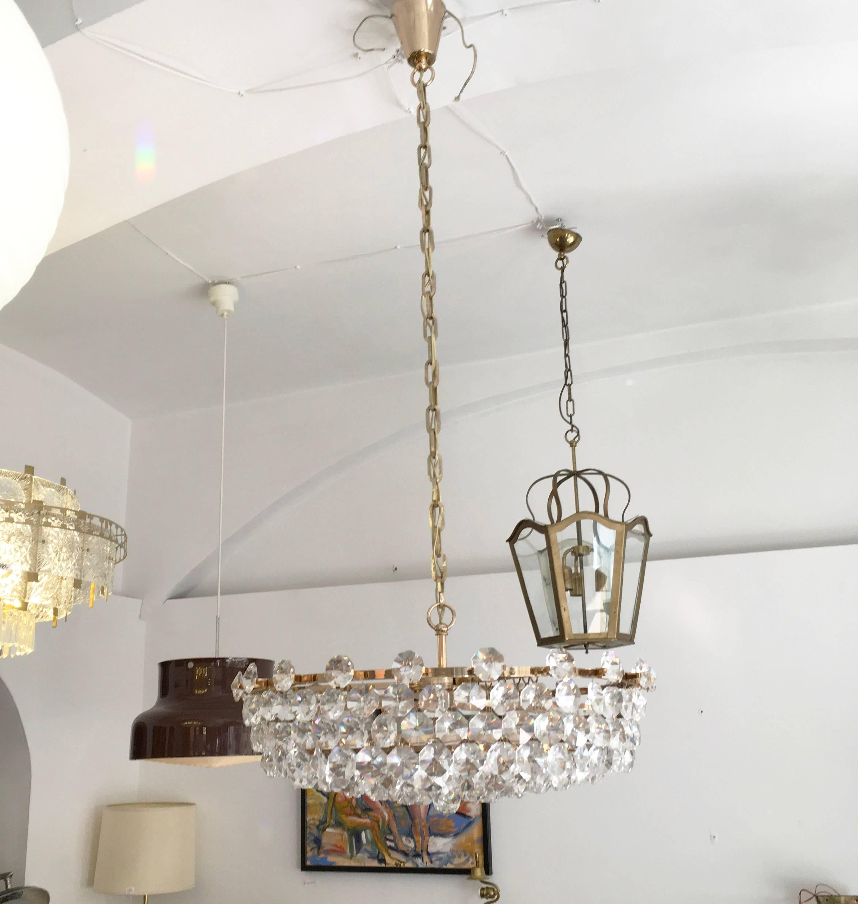 Gold Beautiful Cut Crystal Chandelier by Bakalowits & Söhne For Sale