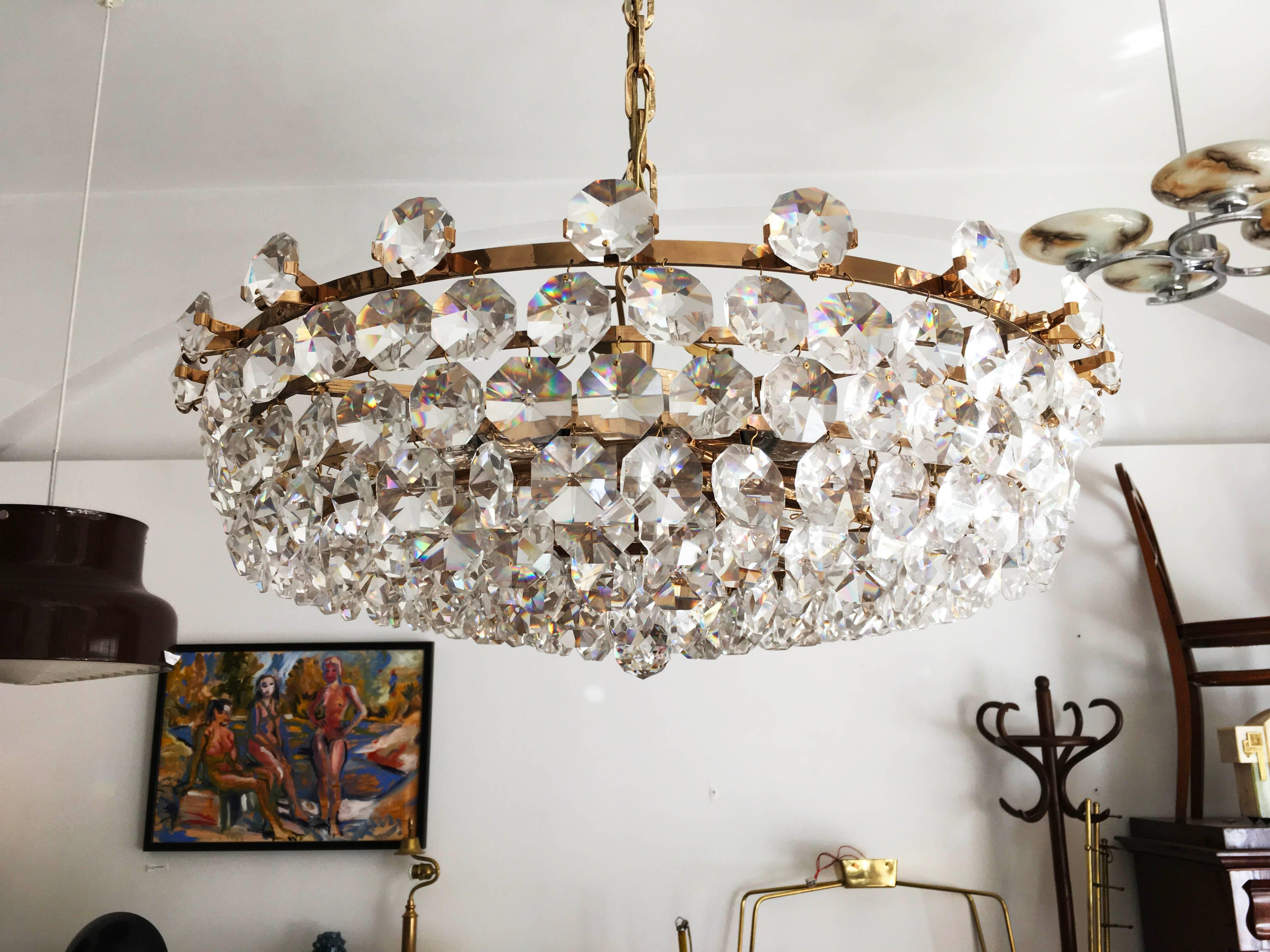 Beautiful Cut Crystal Chandelier by Bakalowits & Söhne For Sale 1