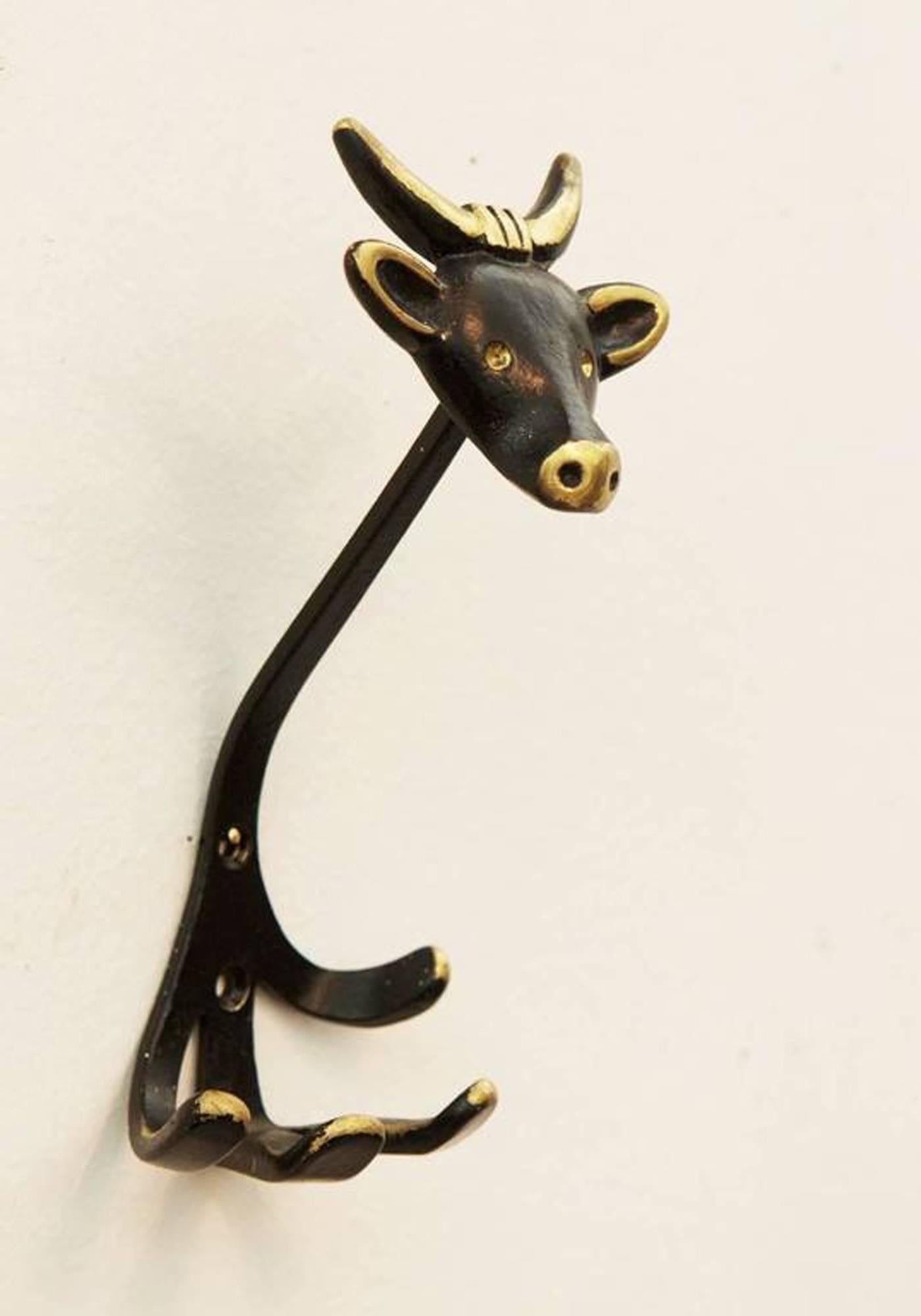 Austrian Cow Wall Hook by Walter Bosse For Sale