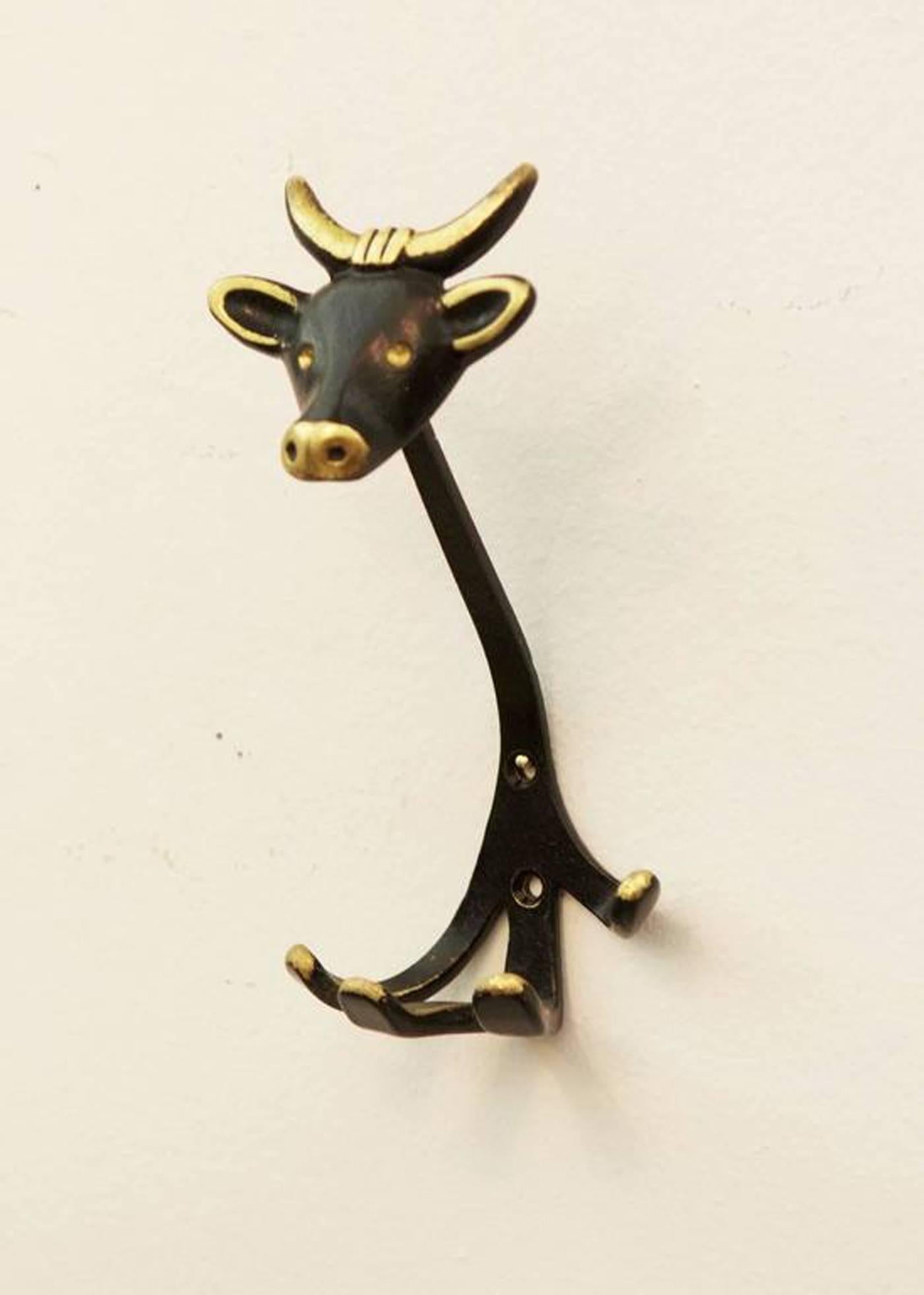 Mid-20th Century Set of Four Wall Hooks by Walter Bosse