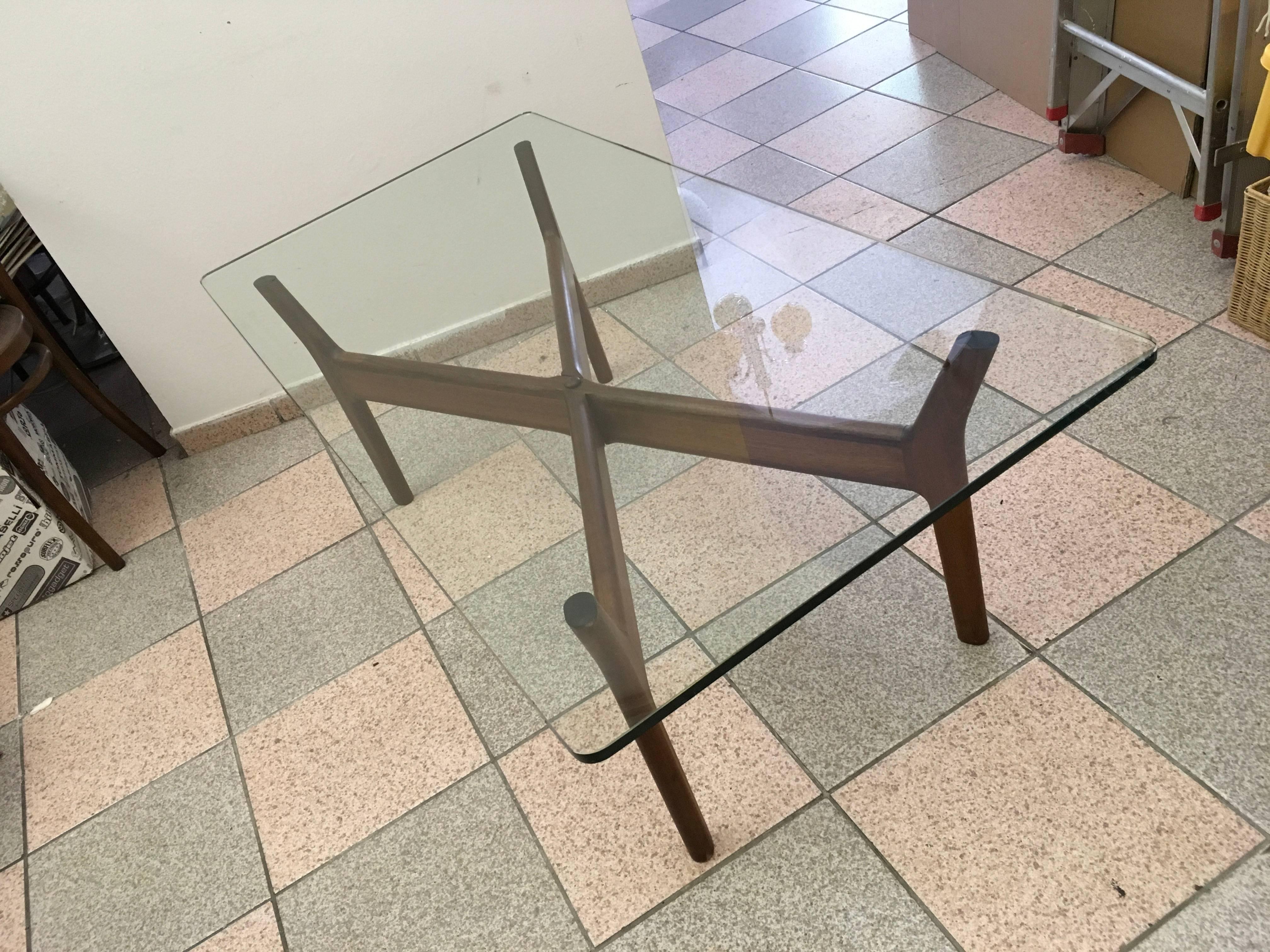 Mid-Century Teak, Glass Coffee Table By Alf Svensson In Good Condition For Sale In Vienna, AT