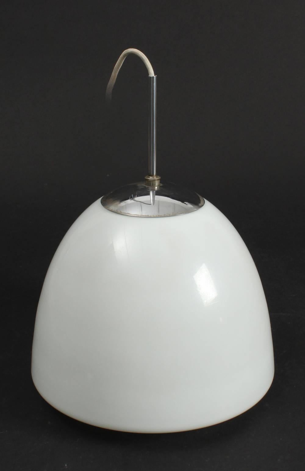Danish Opaline Glass Pendant by Louis Poulsen 