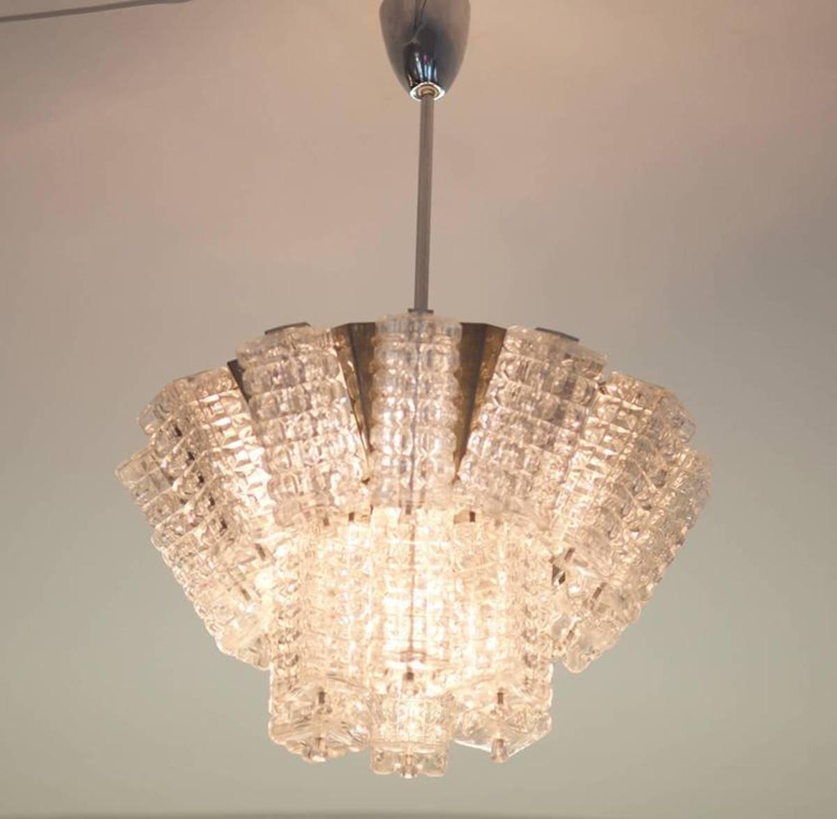 Mid-20th Century Mid-Century Chandelier by Austrolux For Sale