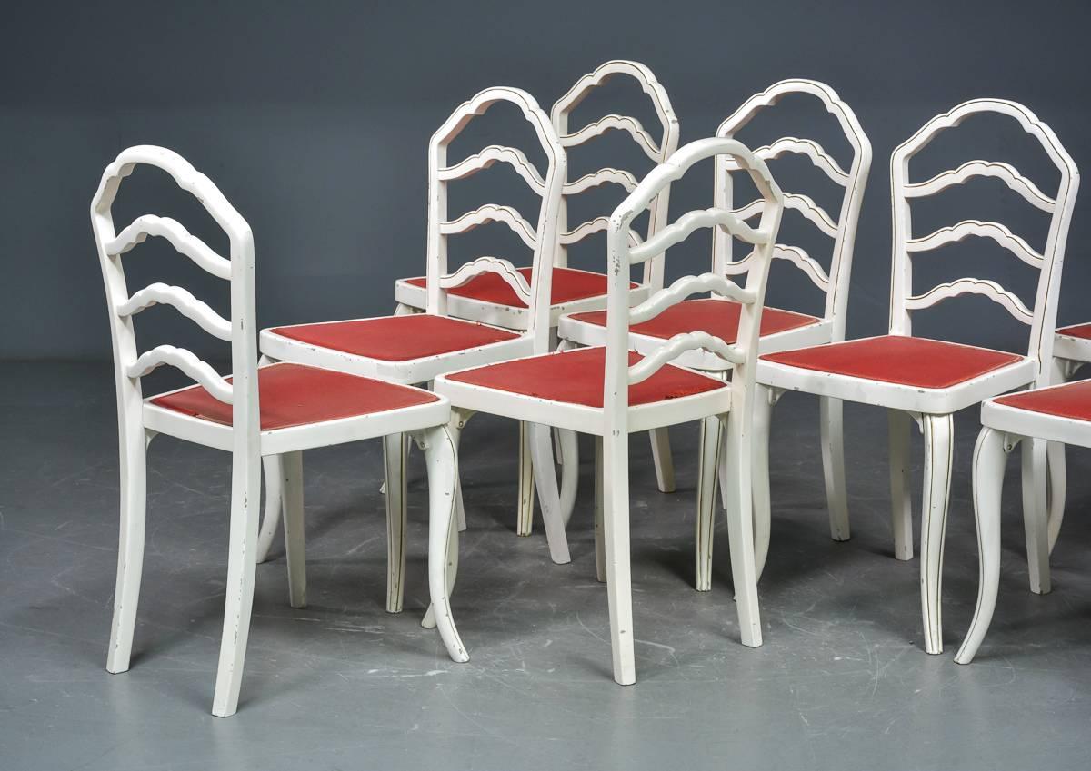 Set of Eight Thonet Dining Chairs For Sale 2