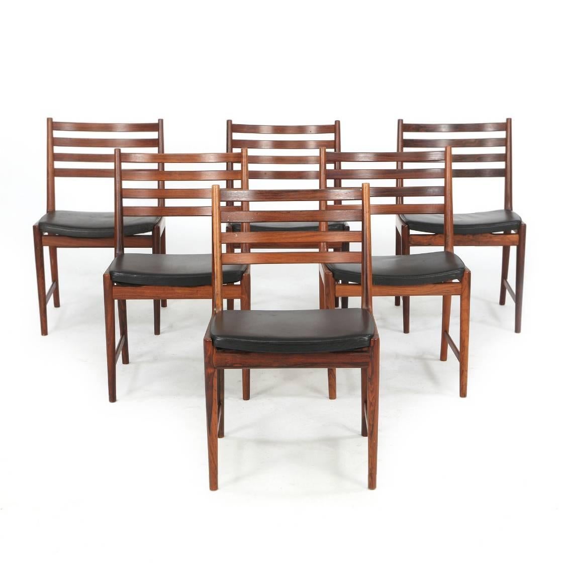 Scandinavian Modern Kai Lyngfeldt Larsen Set of Six Dining Chairs For Sale