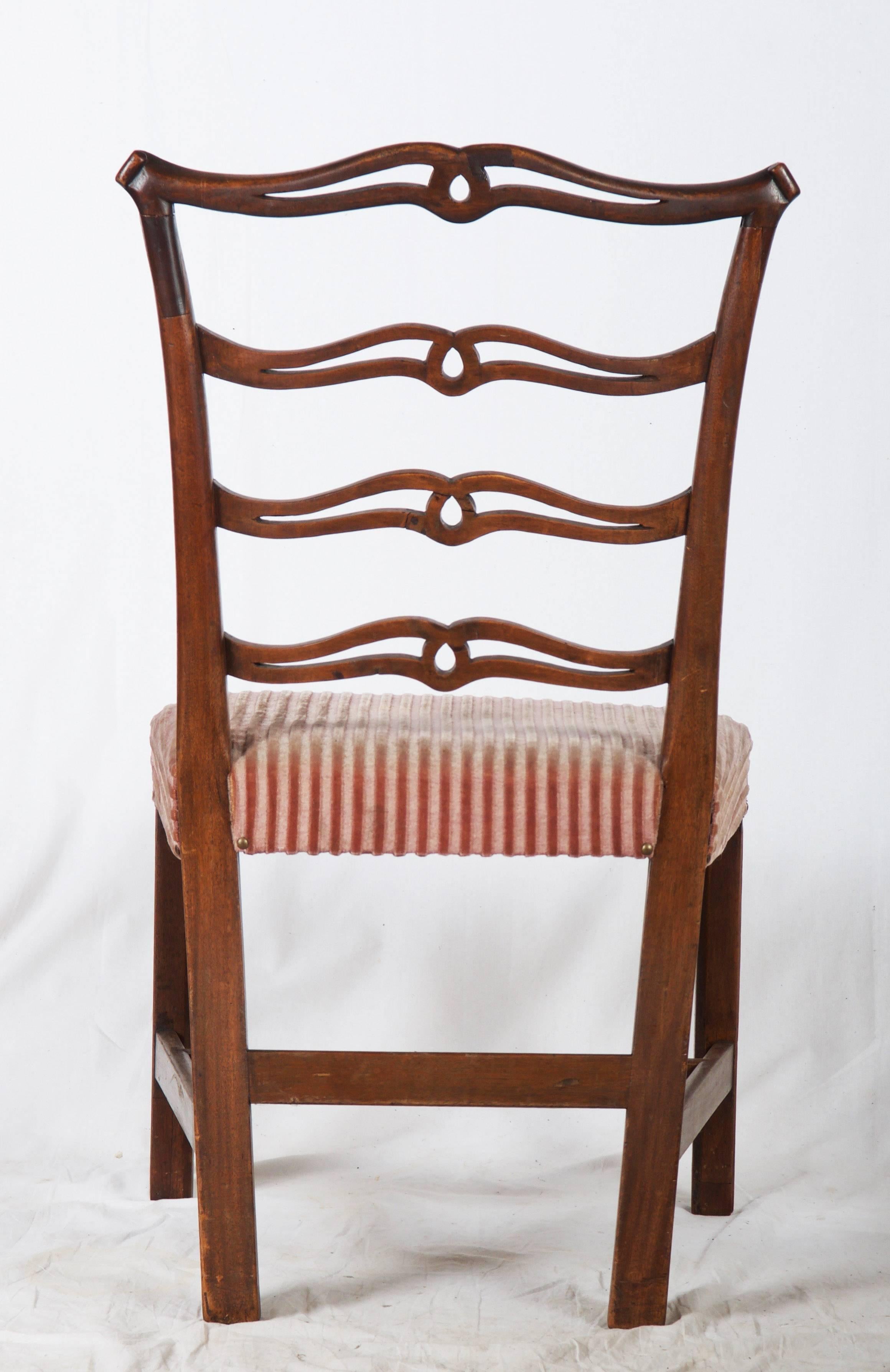 British Chippendale Carved Mahogany “Ribbon-Back” Side Chair