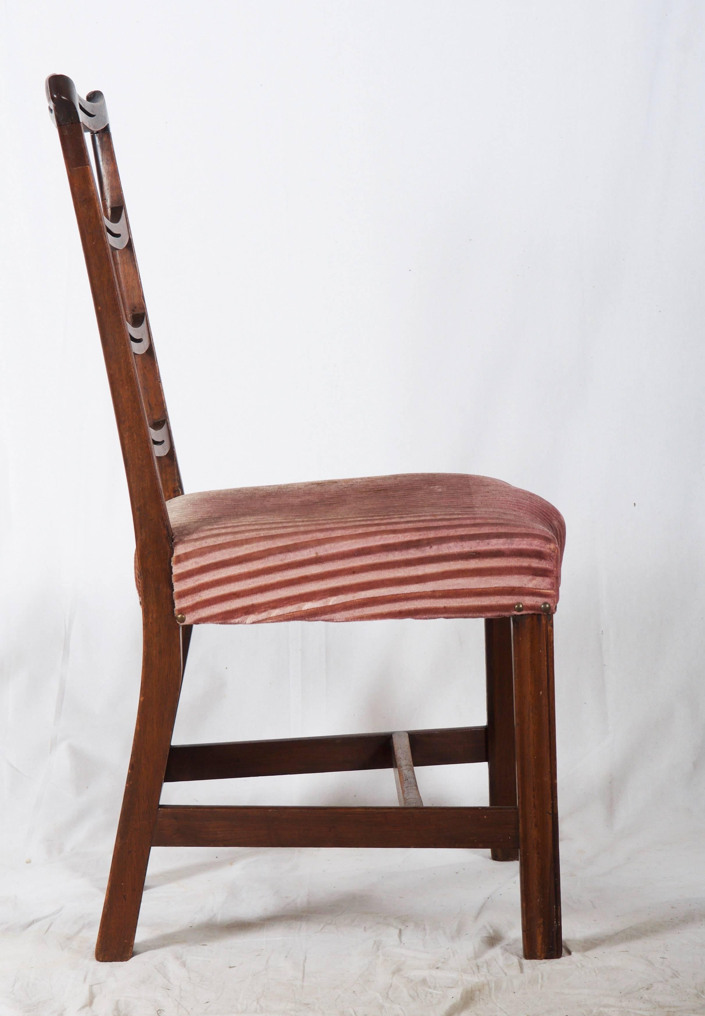 Mid-20th Century Chippendale Carved Mahogany “Ribbon-Back” Side Chair