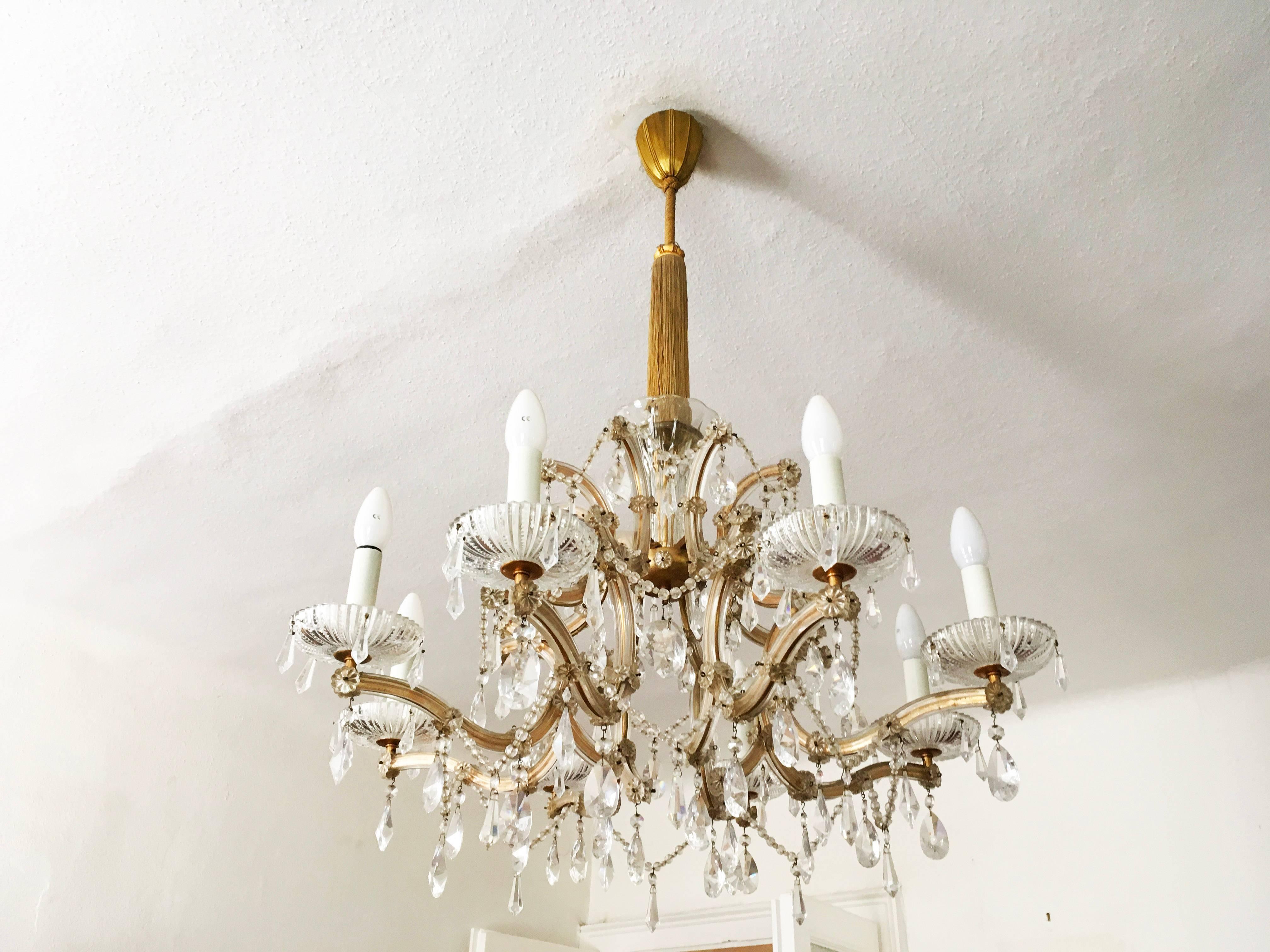 Baroque 20th Century Maria Theresia Style Cut Crystal Chandelier