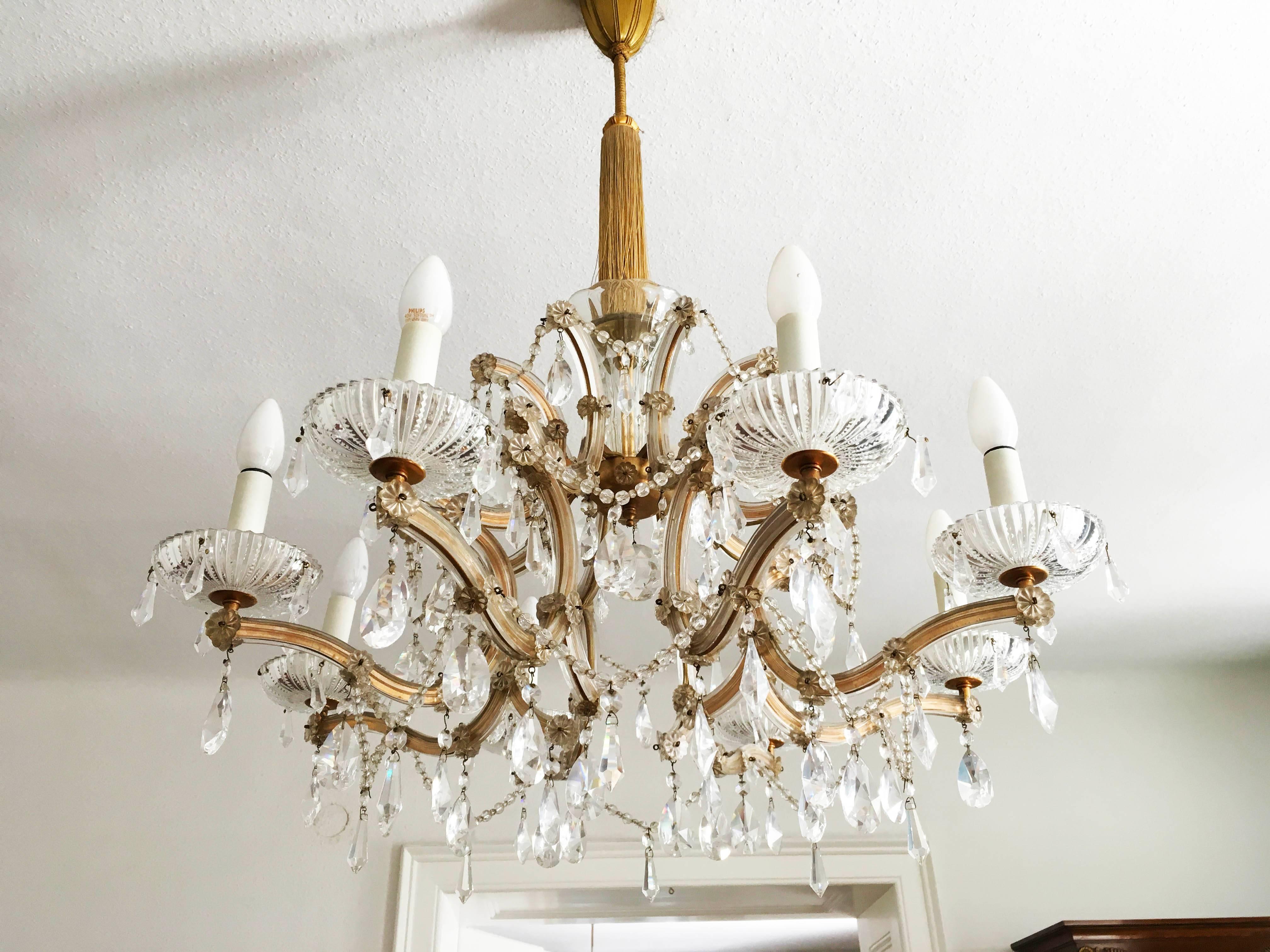 20th Century Maria Theresia Style Cut Crystal Chandelier 1