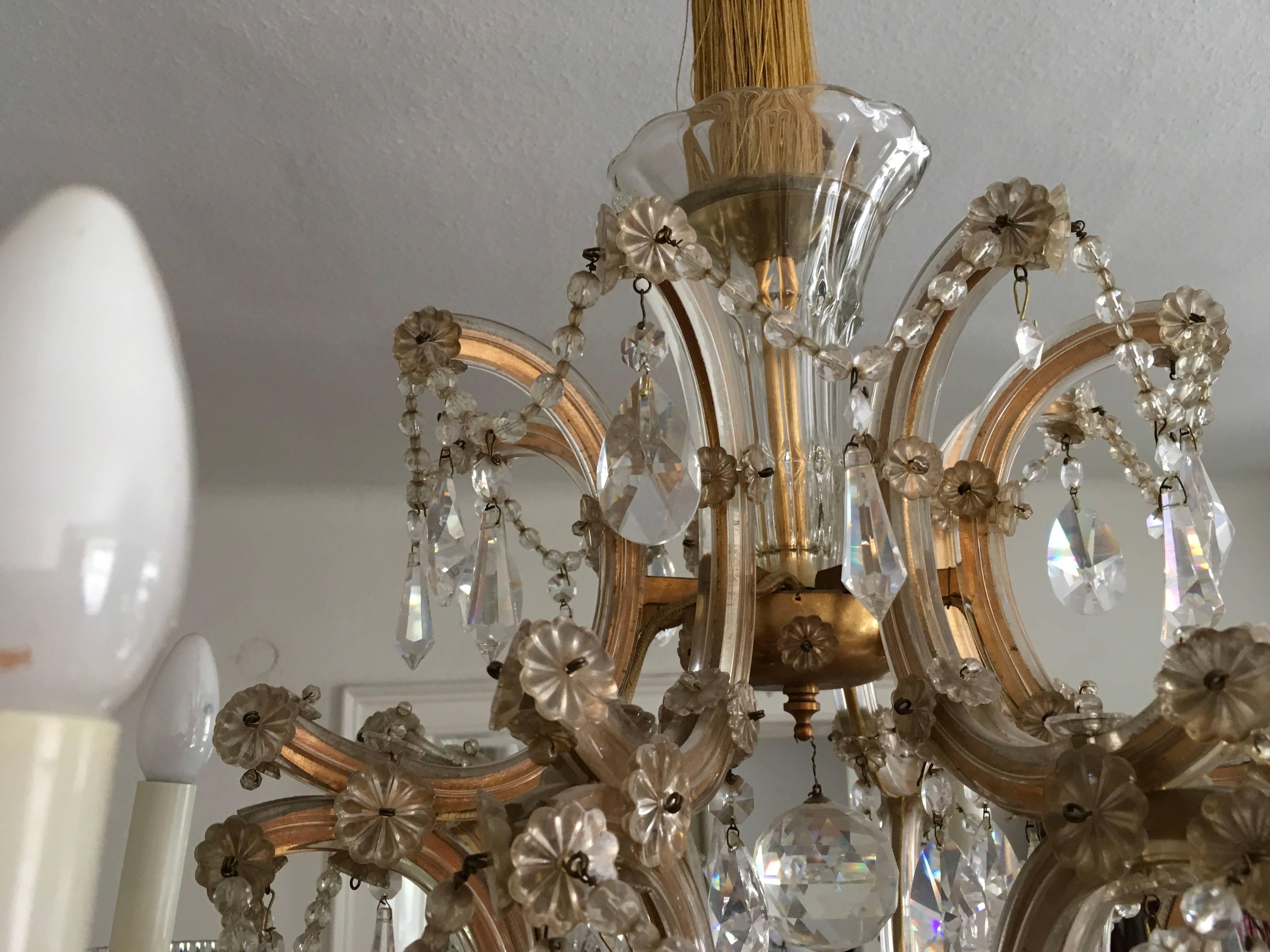 20th Century Maria Theresia Style Cut Crystal Chandelier 2