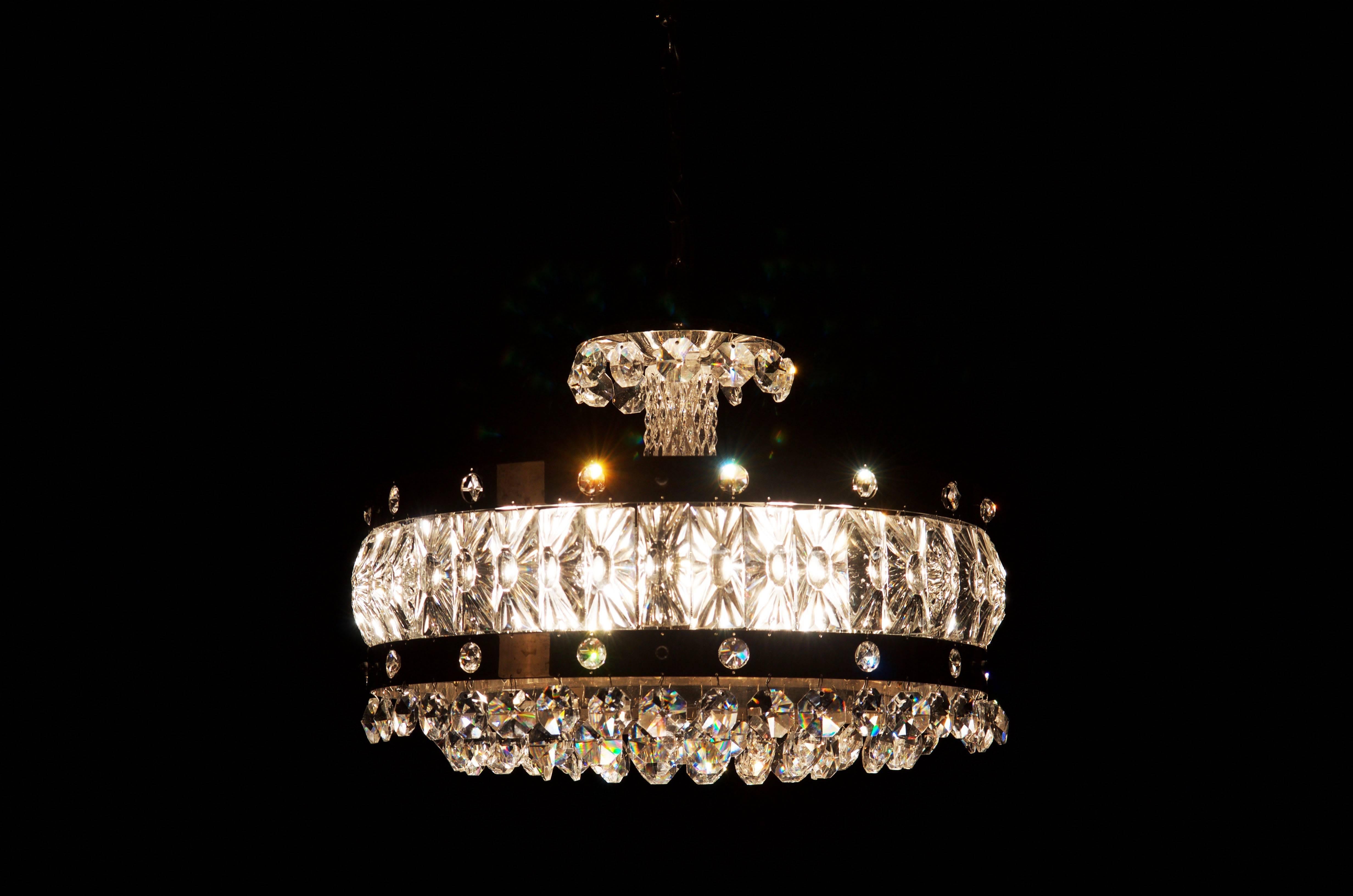Mid-20th Century Midcentury Crystal Chandelier For Sale