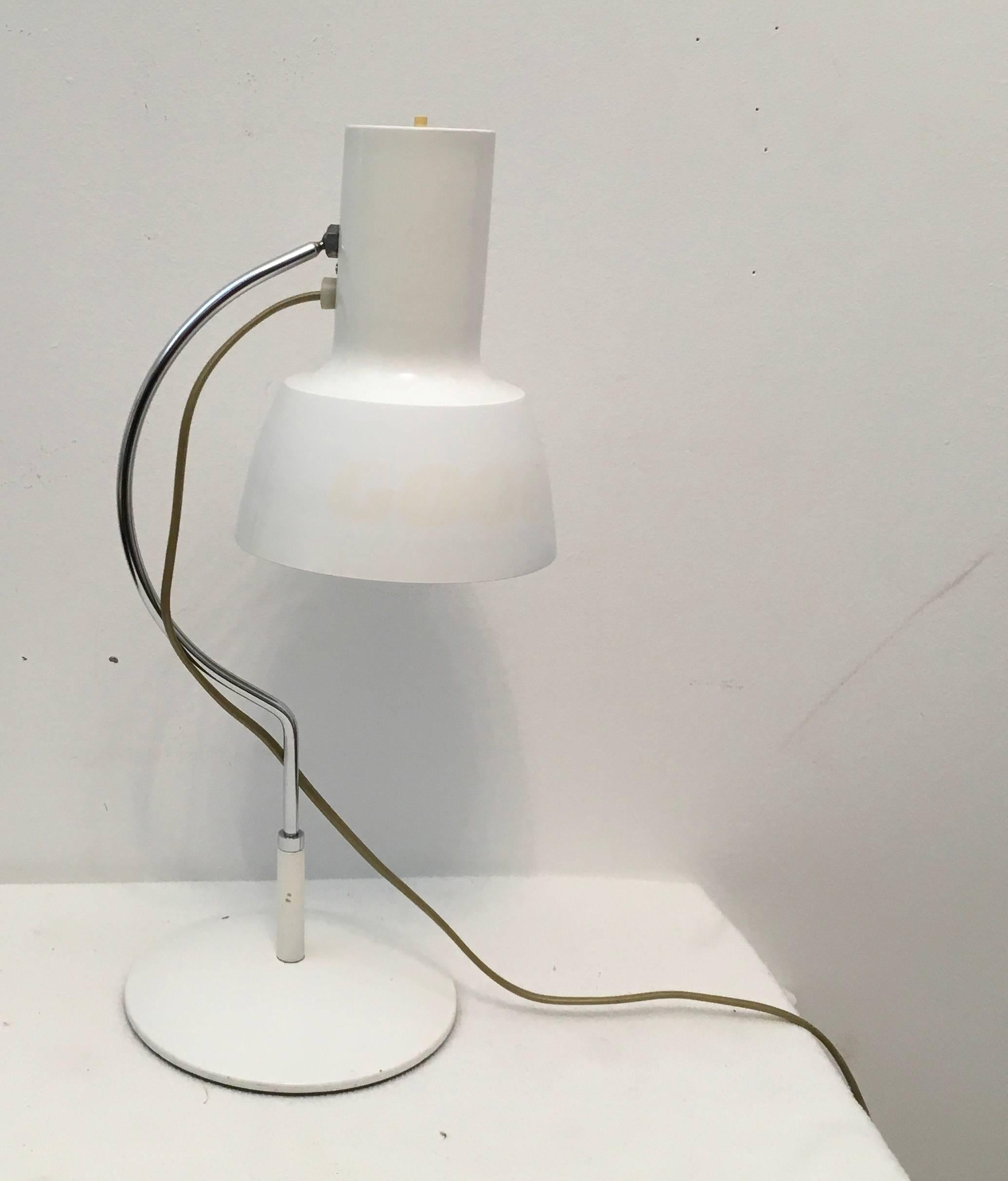 White Midcentury White Table Desk Lamp by Josef Hurka for Napako 1