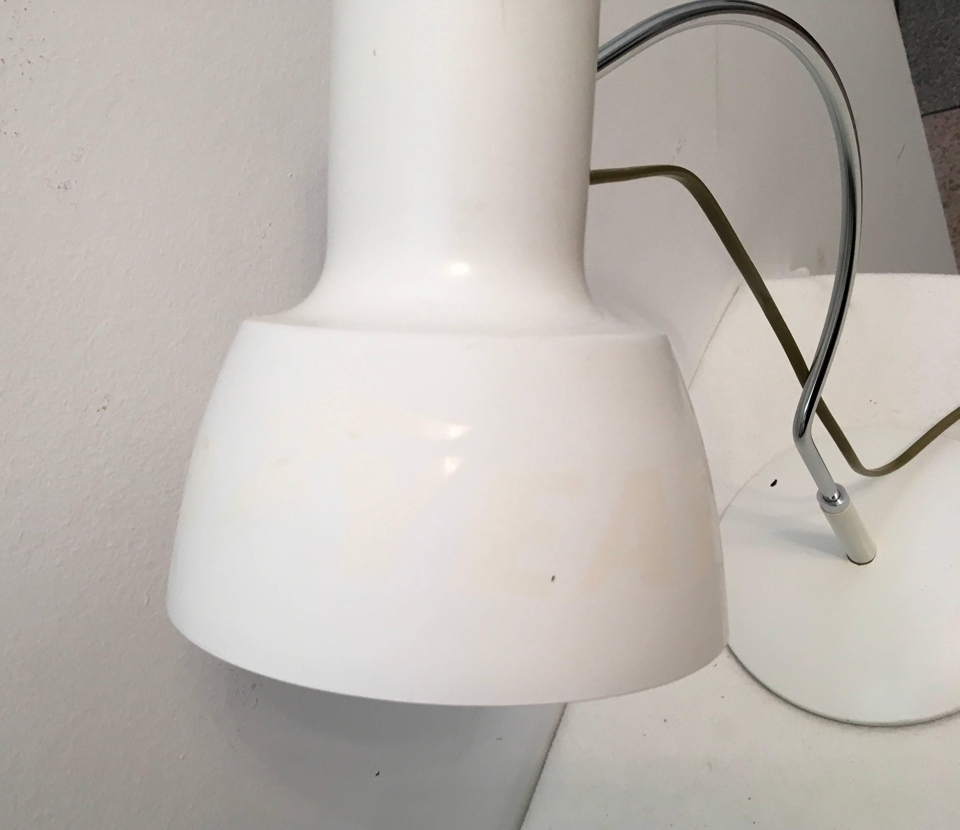 Mid-Century Modern White Midcentury White Table Desk Lamp by Josef Hurka for Napako