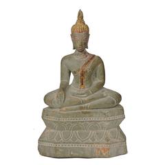 15th Century Sukhothai Carved Stone Figure of Buddha