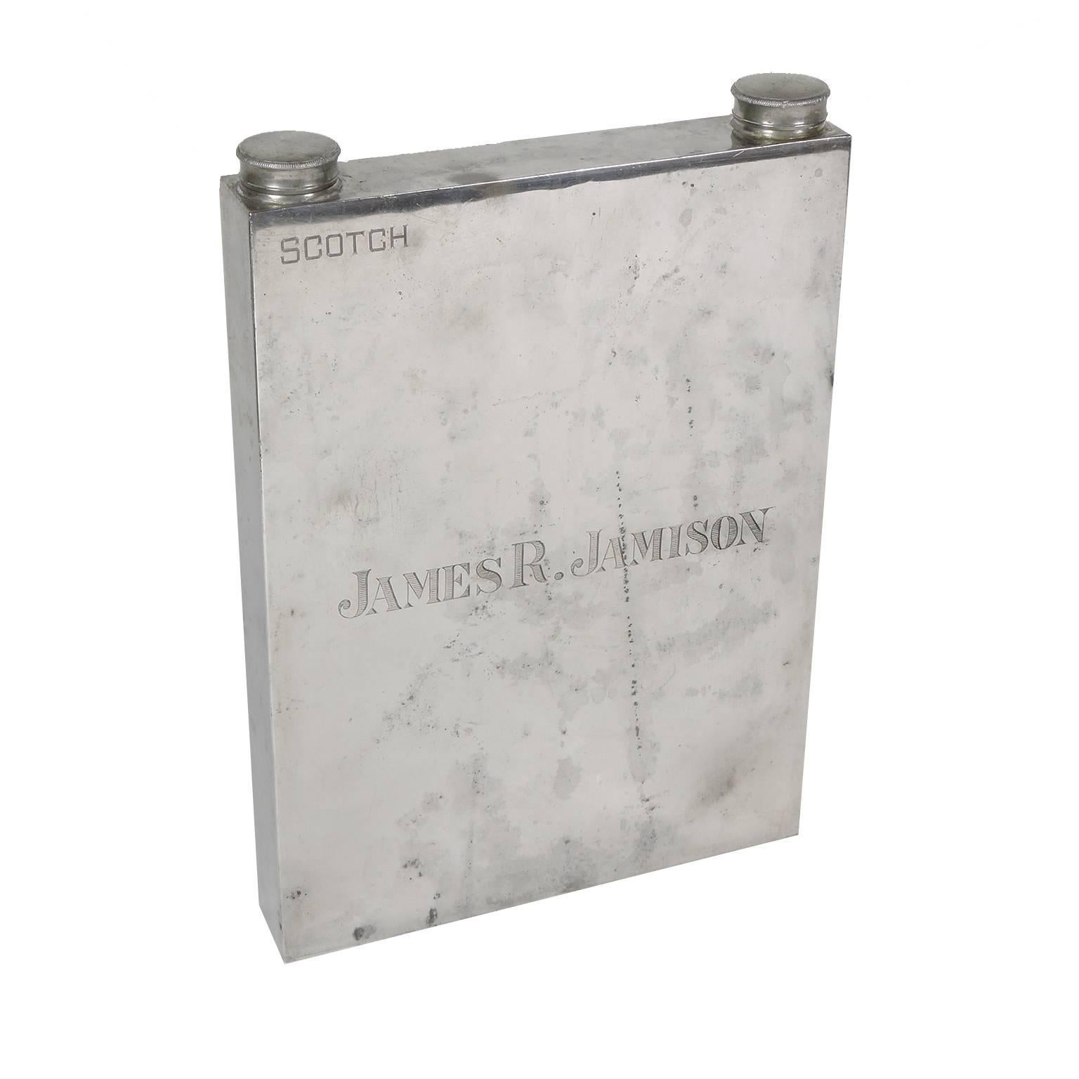 Early 20th Century Massive Abercrombie & Fitch Silver Plate Double Flask