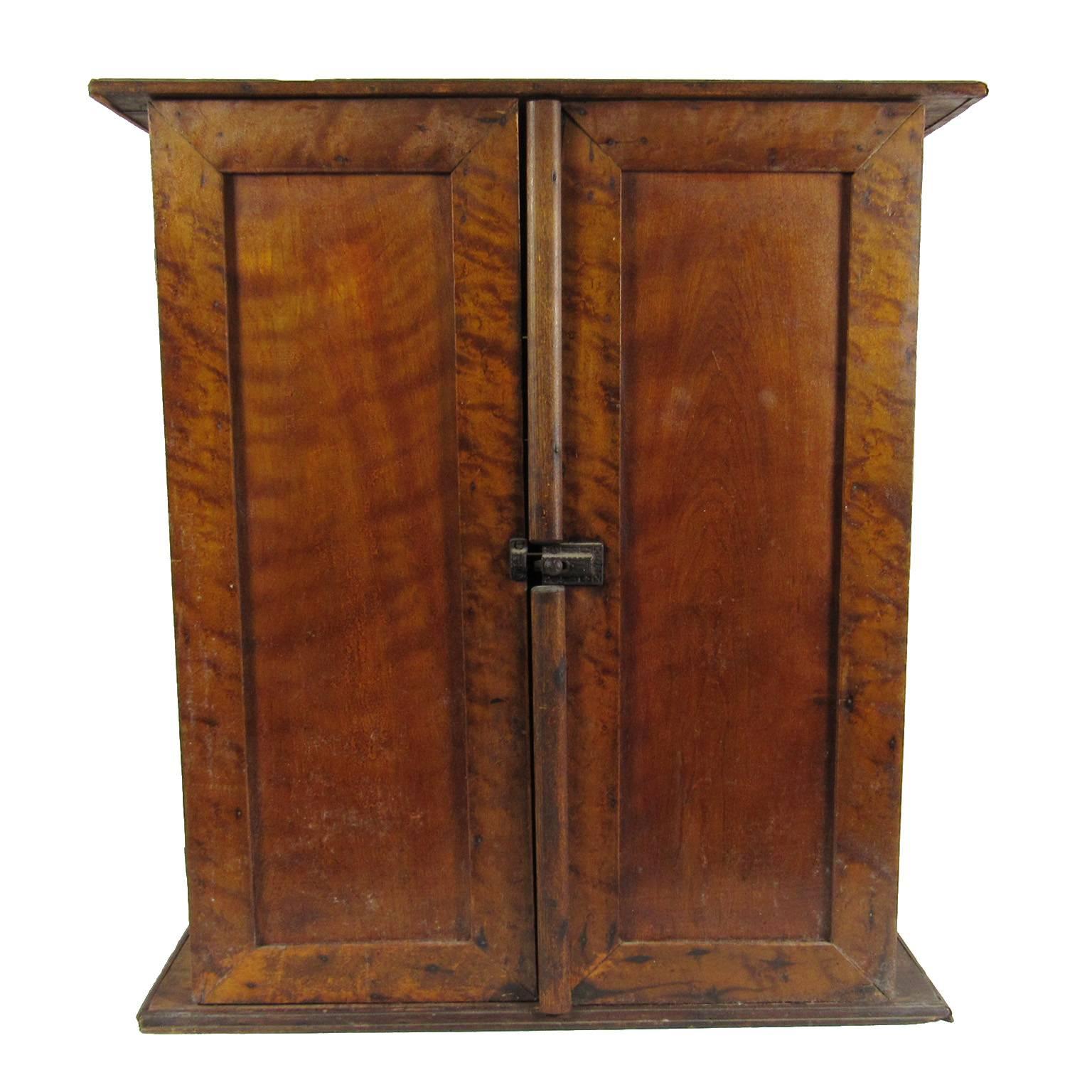 Antique American Country Diminutive Two-Door Pine Jelly Cupboard For Sale